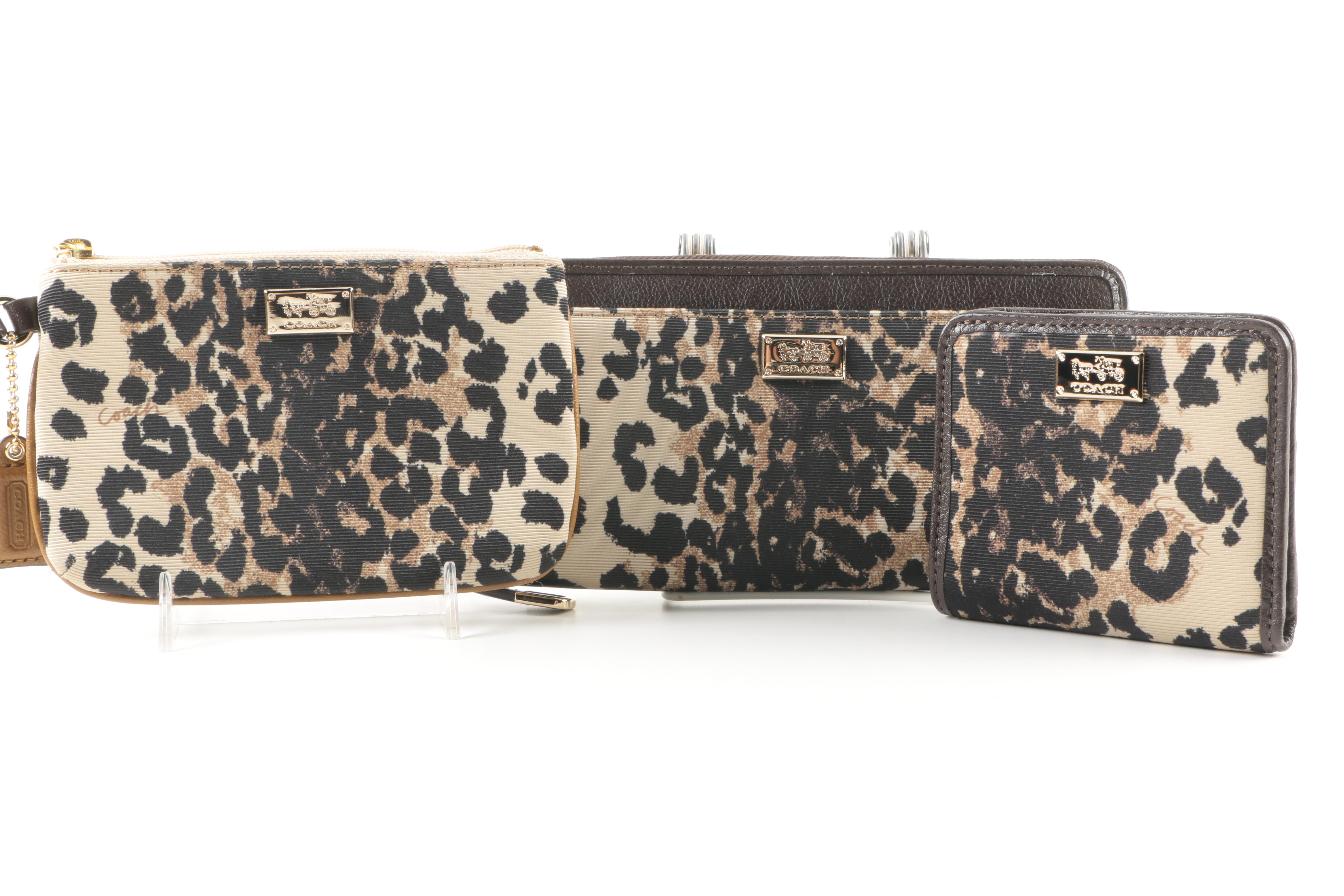 Coach Madison "Kimberly" Accessories In Khaki Ocelot Print