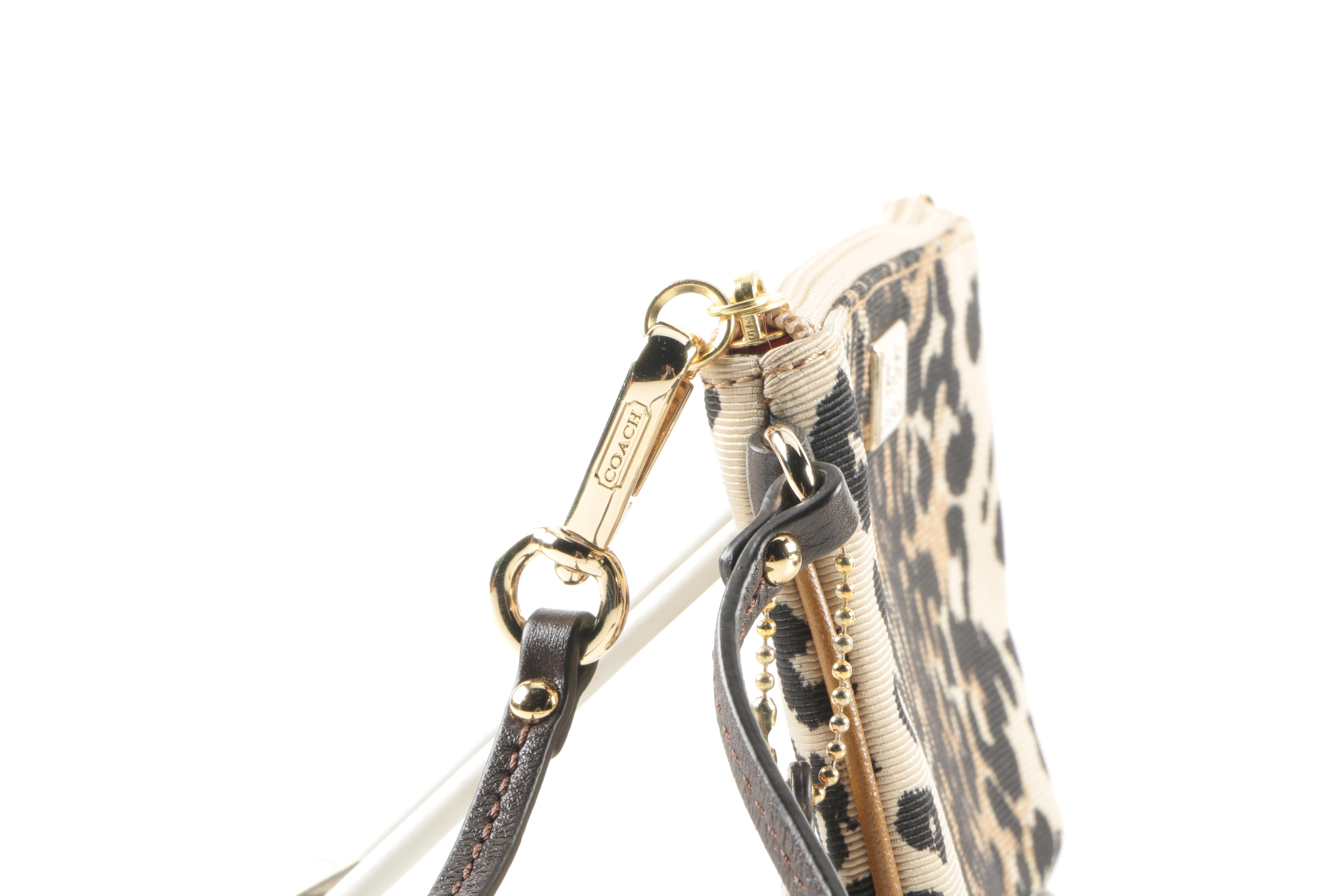 Coach Madison "Kimberly" Accessories In Khaki Ocelot Print