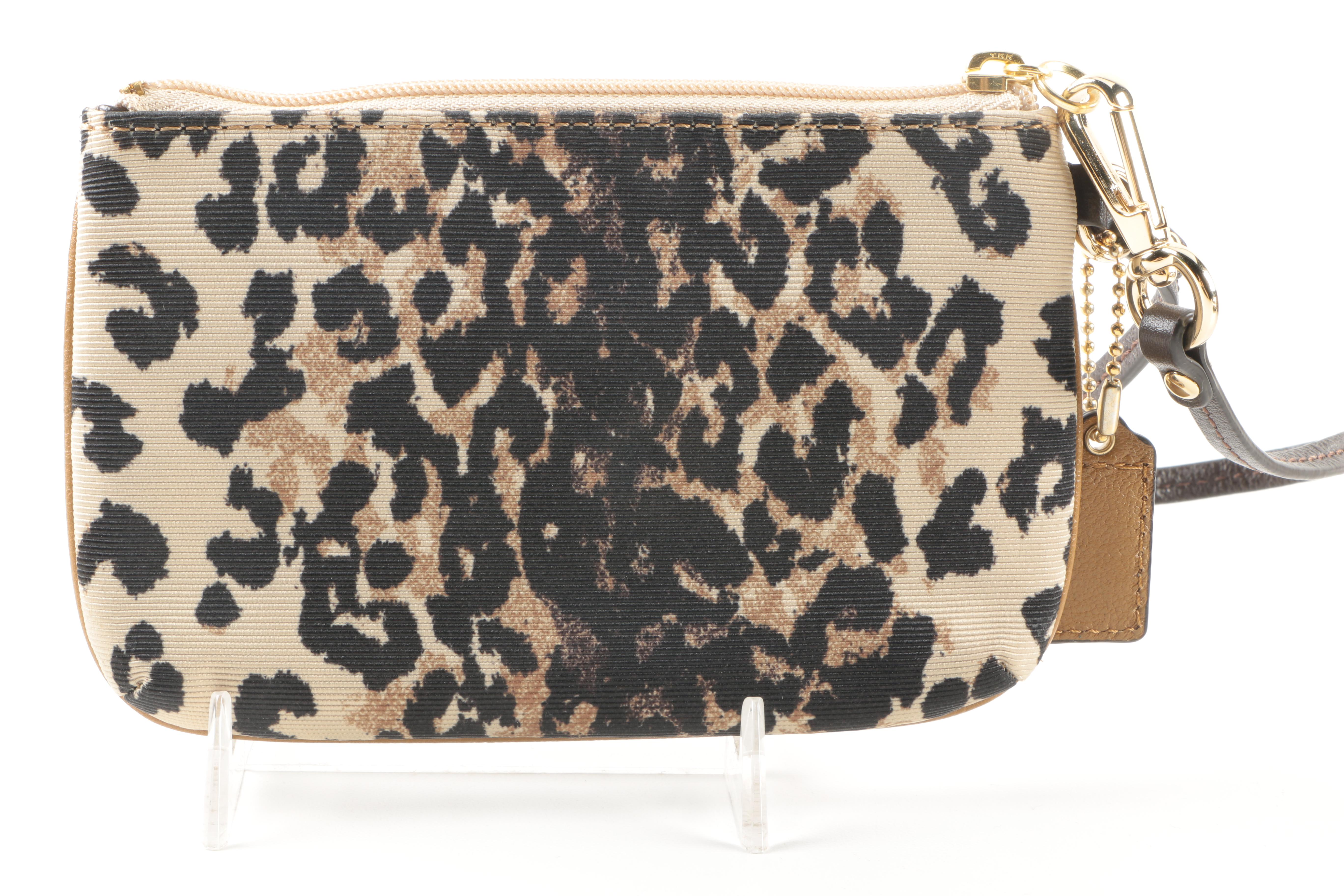Coach Madison "Kimberly" Accessories In Khaki Ocelot Print