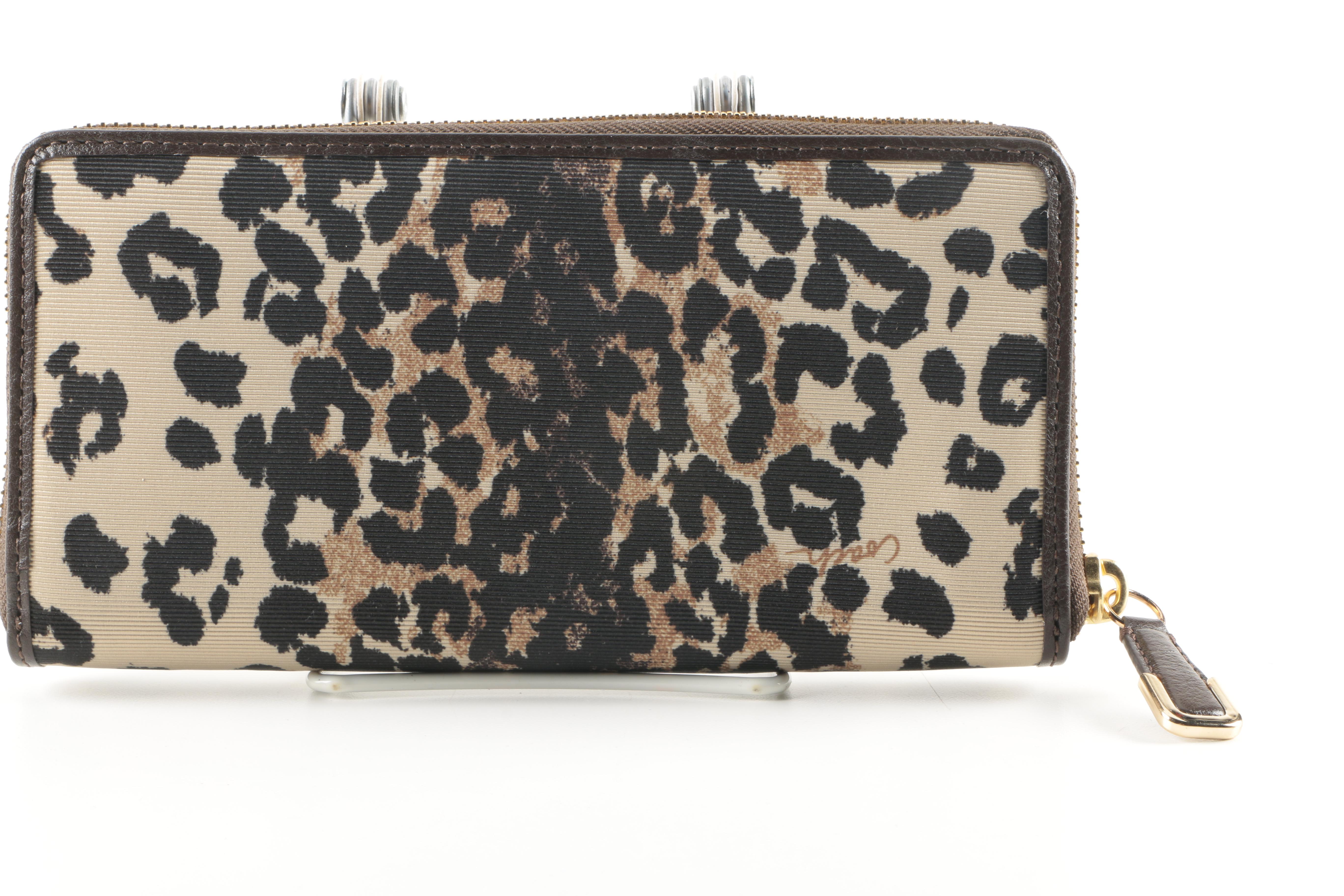 Coach Madison "Kimberly" Accessories In Khaki Ocelot Print