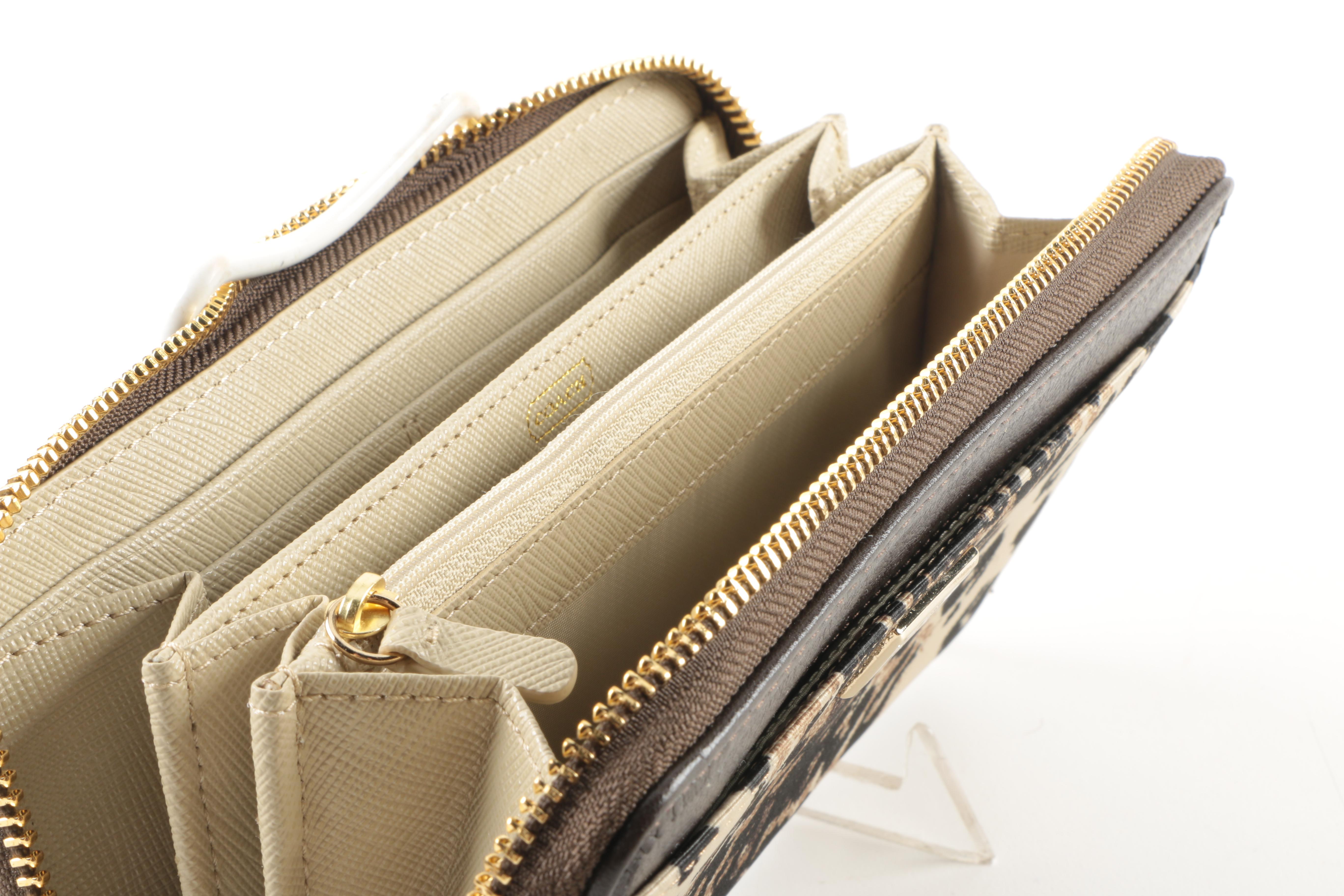 Coach Madison "Kimberly" Accessories In Khaki Ocelot Print