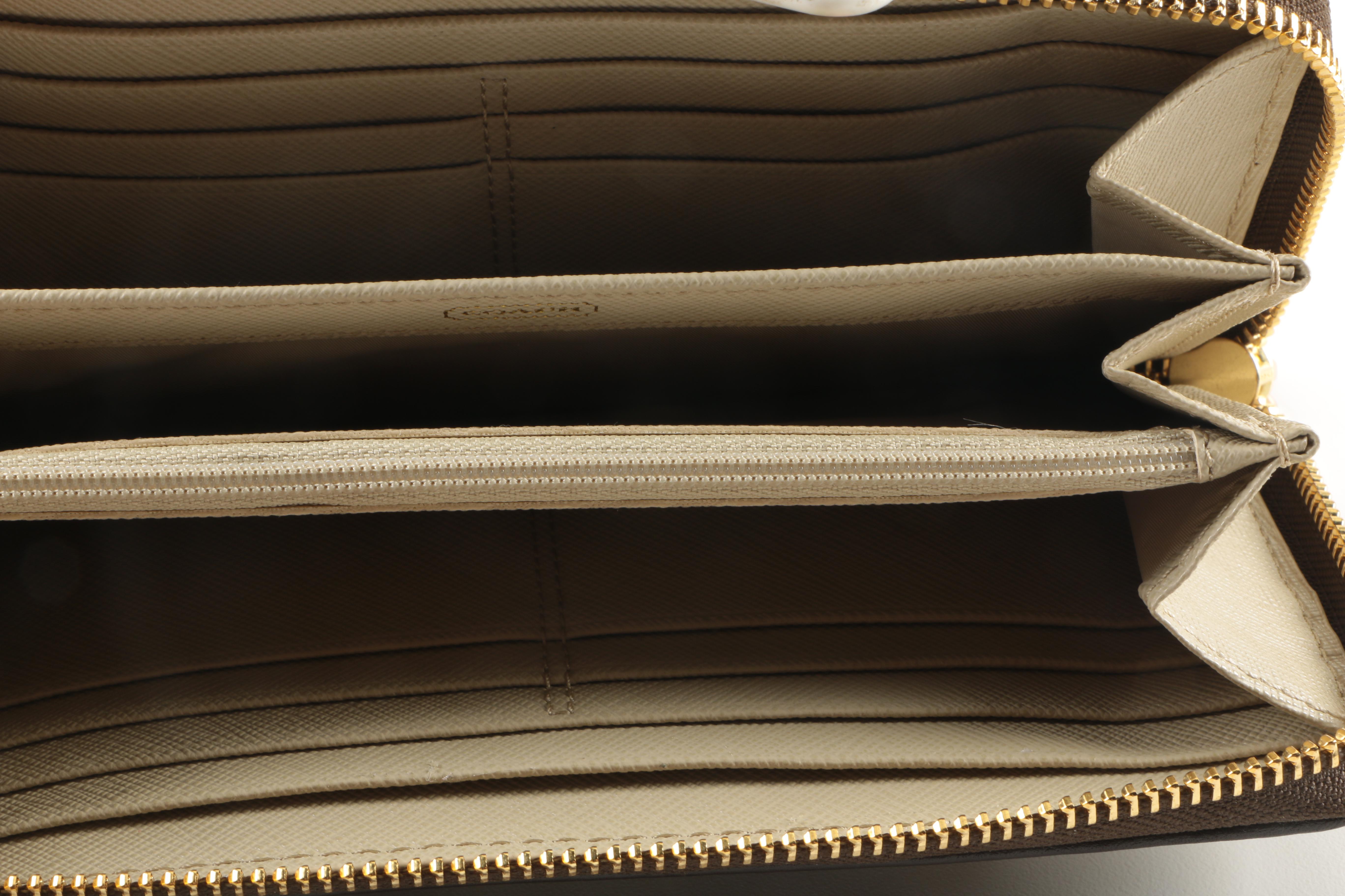 Coach Madison "Kimberly" Accessories In Khaki Ocelot Print