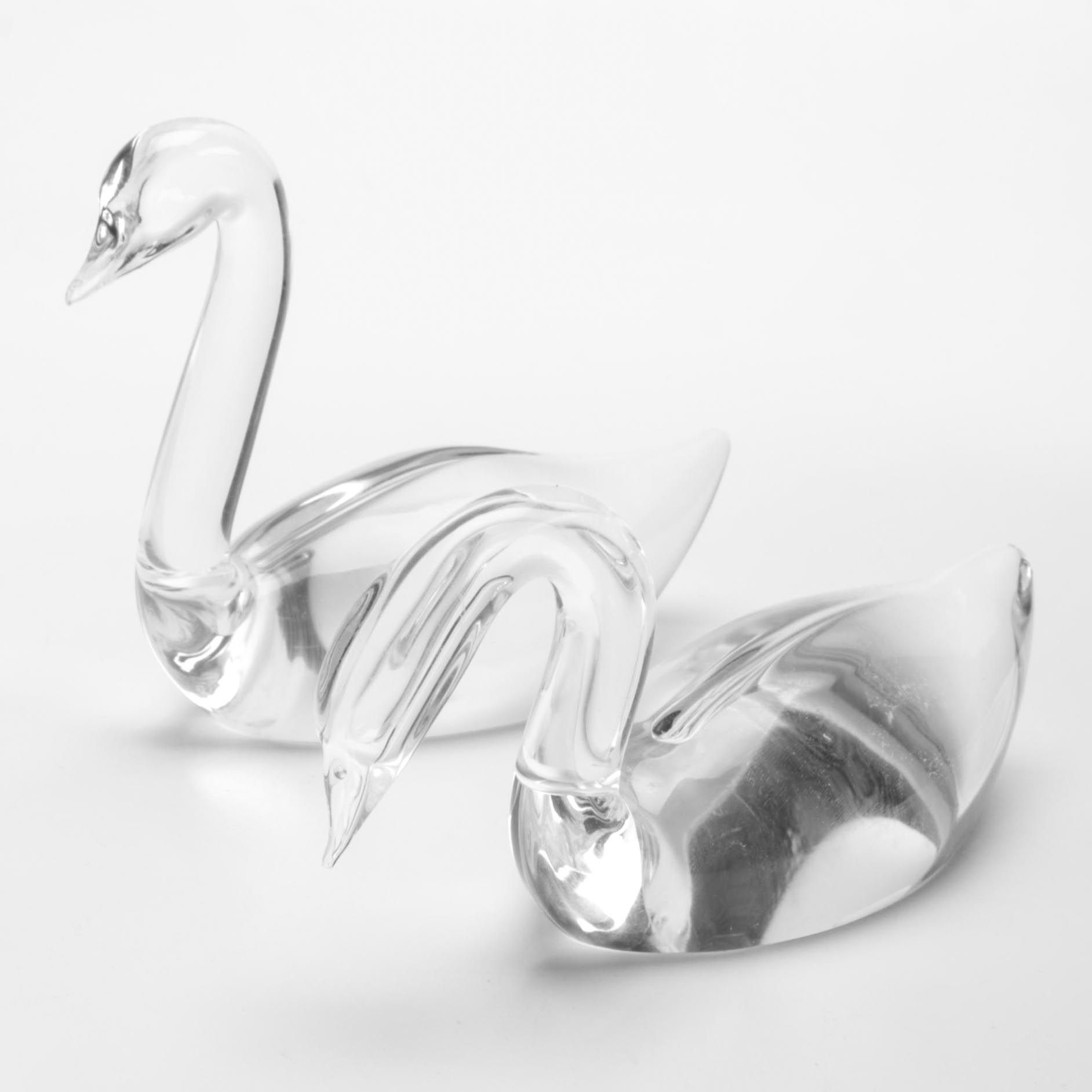Pair of Steuben Crystal Swans