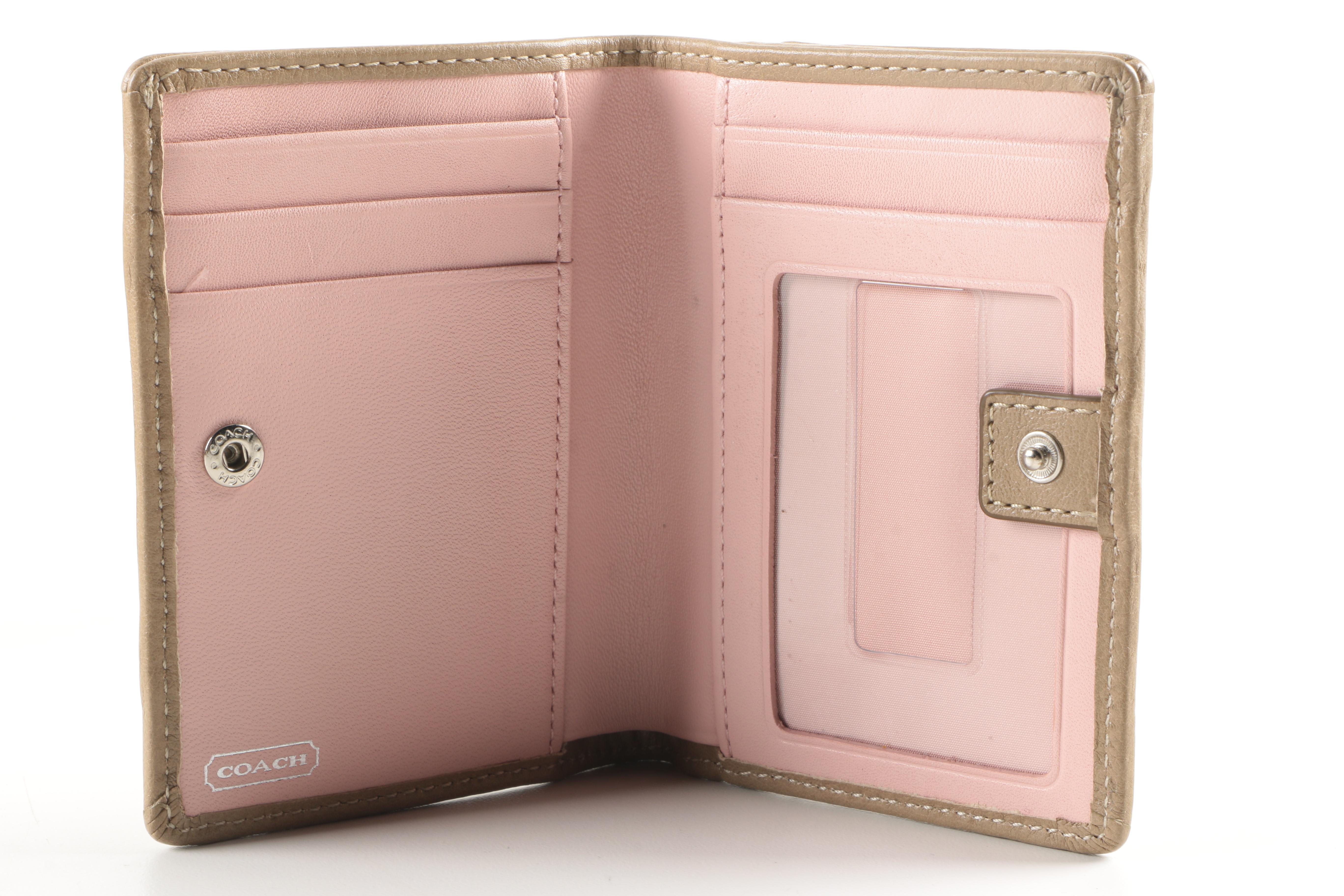 Coach Gold Tone Wallet, Universal Phone Case, and Wristlet