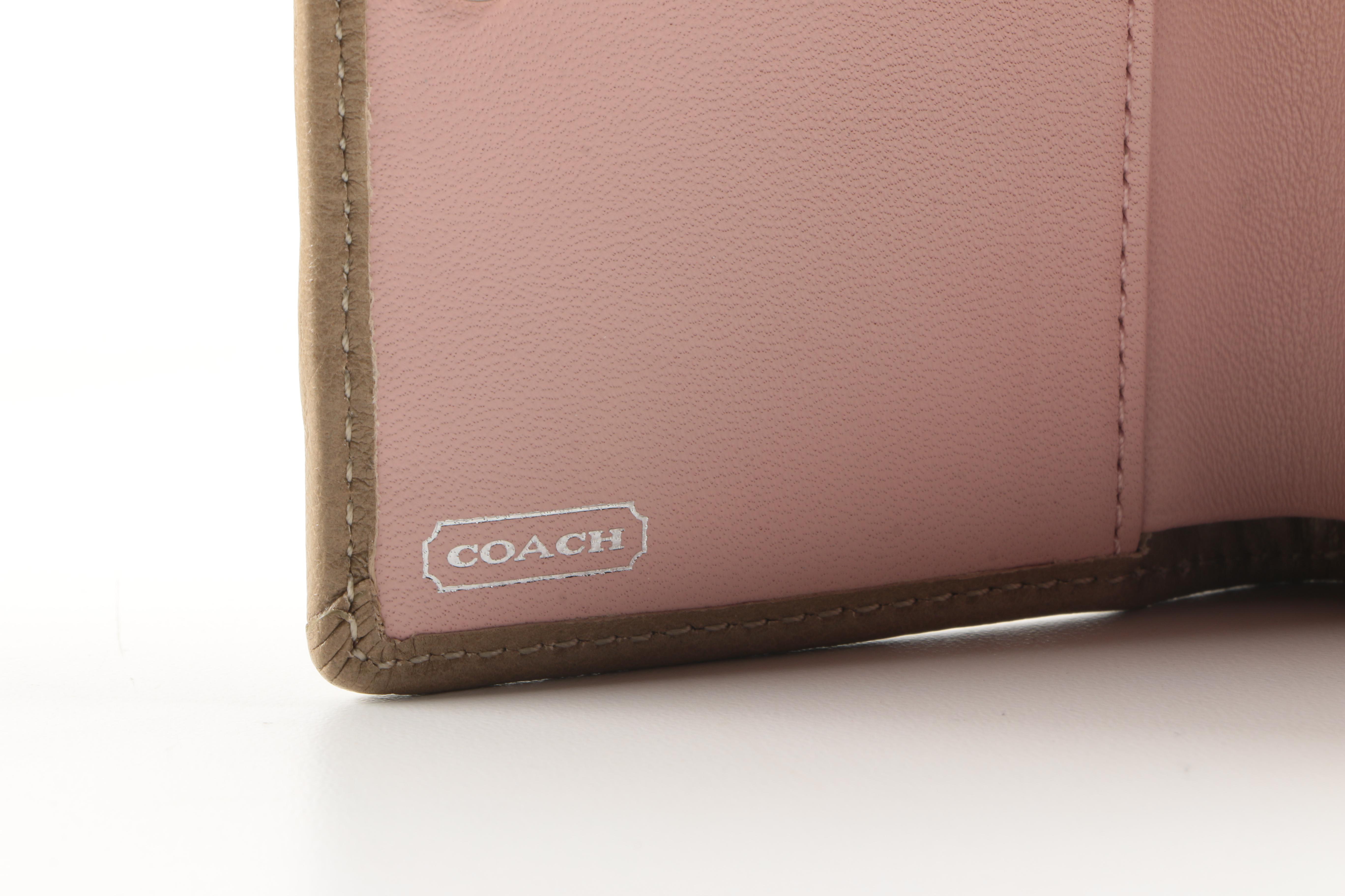 Coach Gold Tone Wallet, Universal Phone Case, and Wristlet