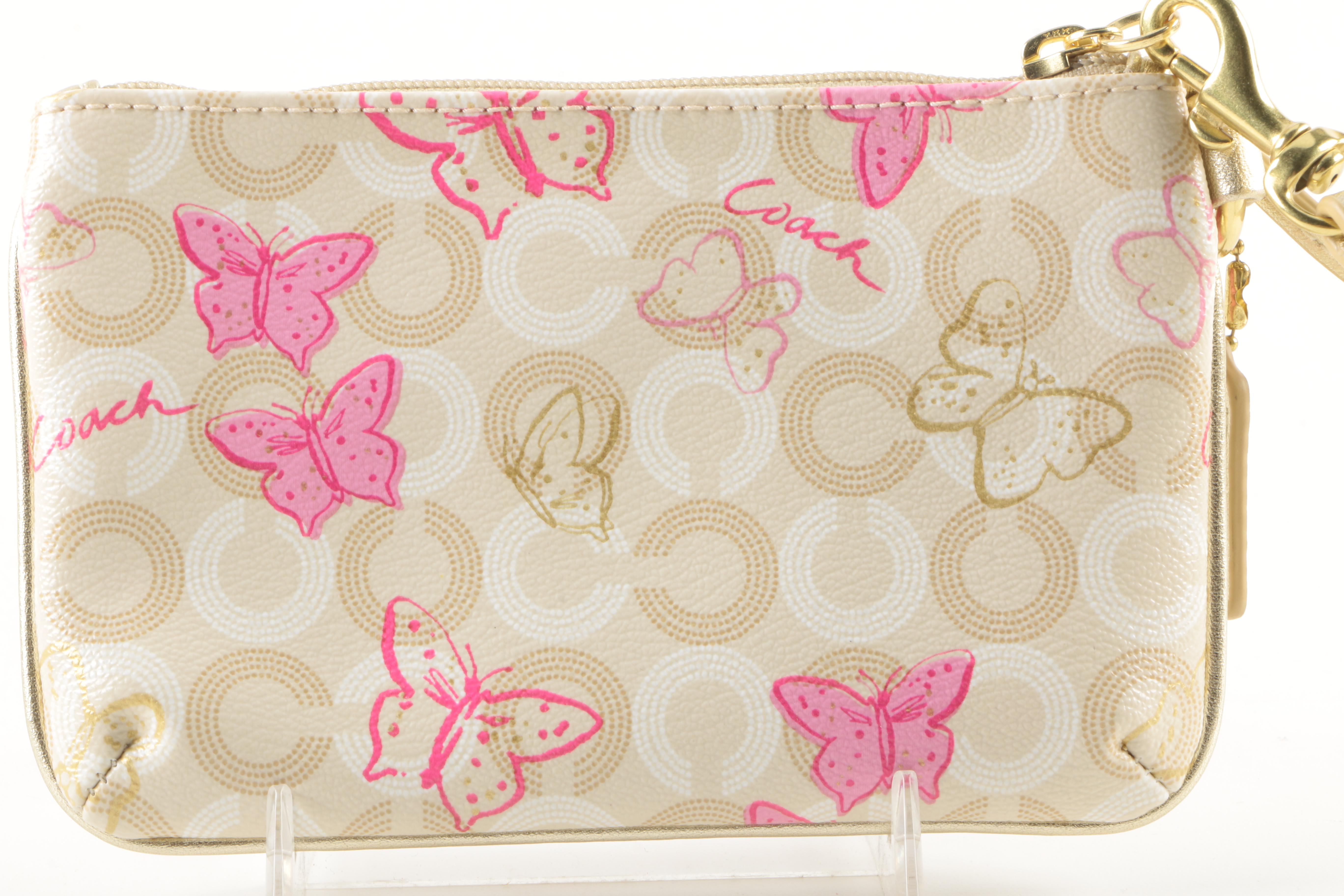 Coach Gold Tone Wallet, Universal Phone Case, and Wristlet