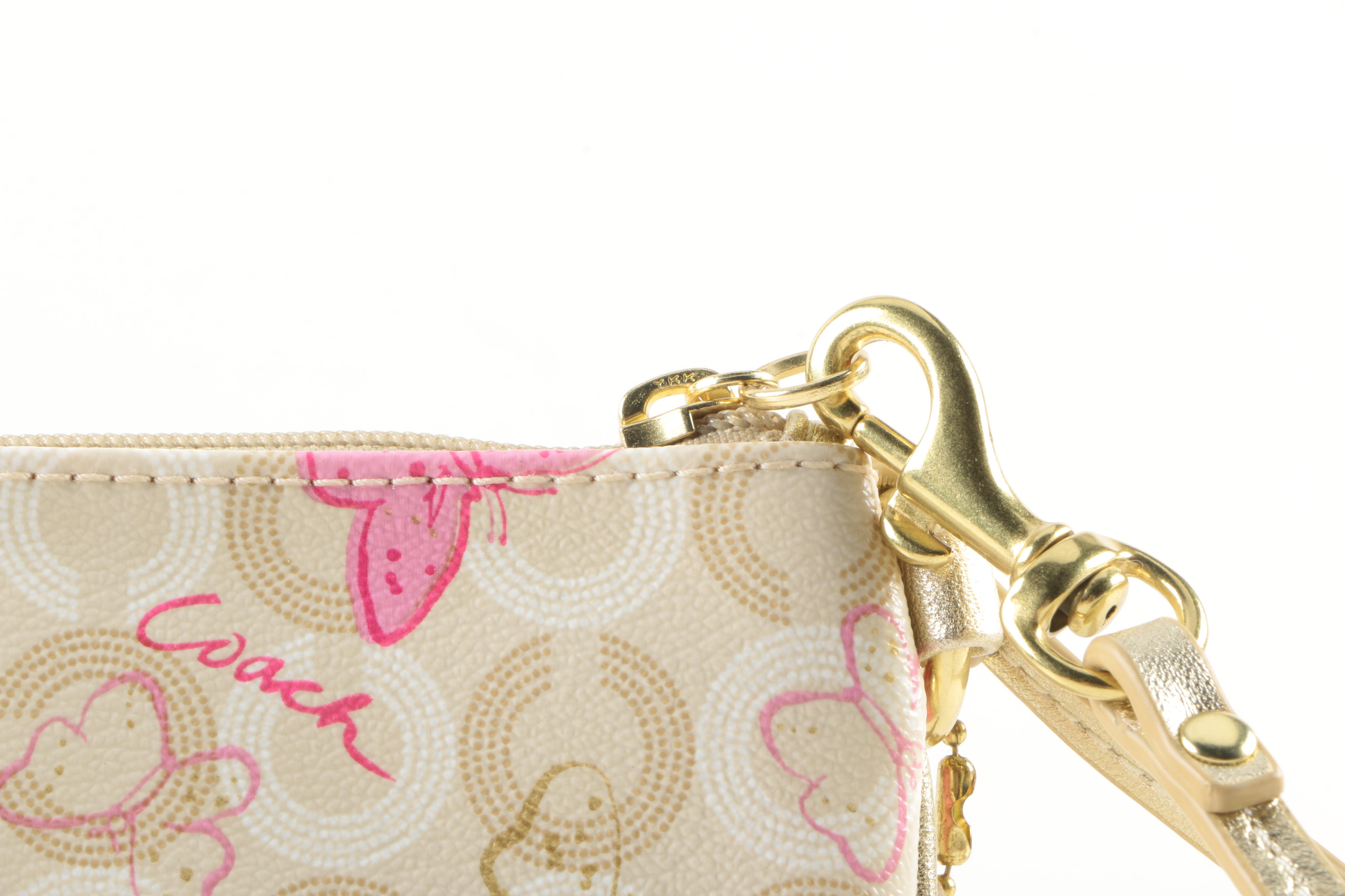 Coach Gold Tone Wallet, Universal Phone Case, and Wristlet