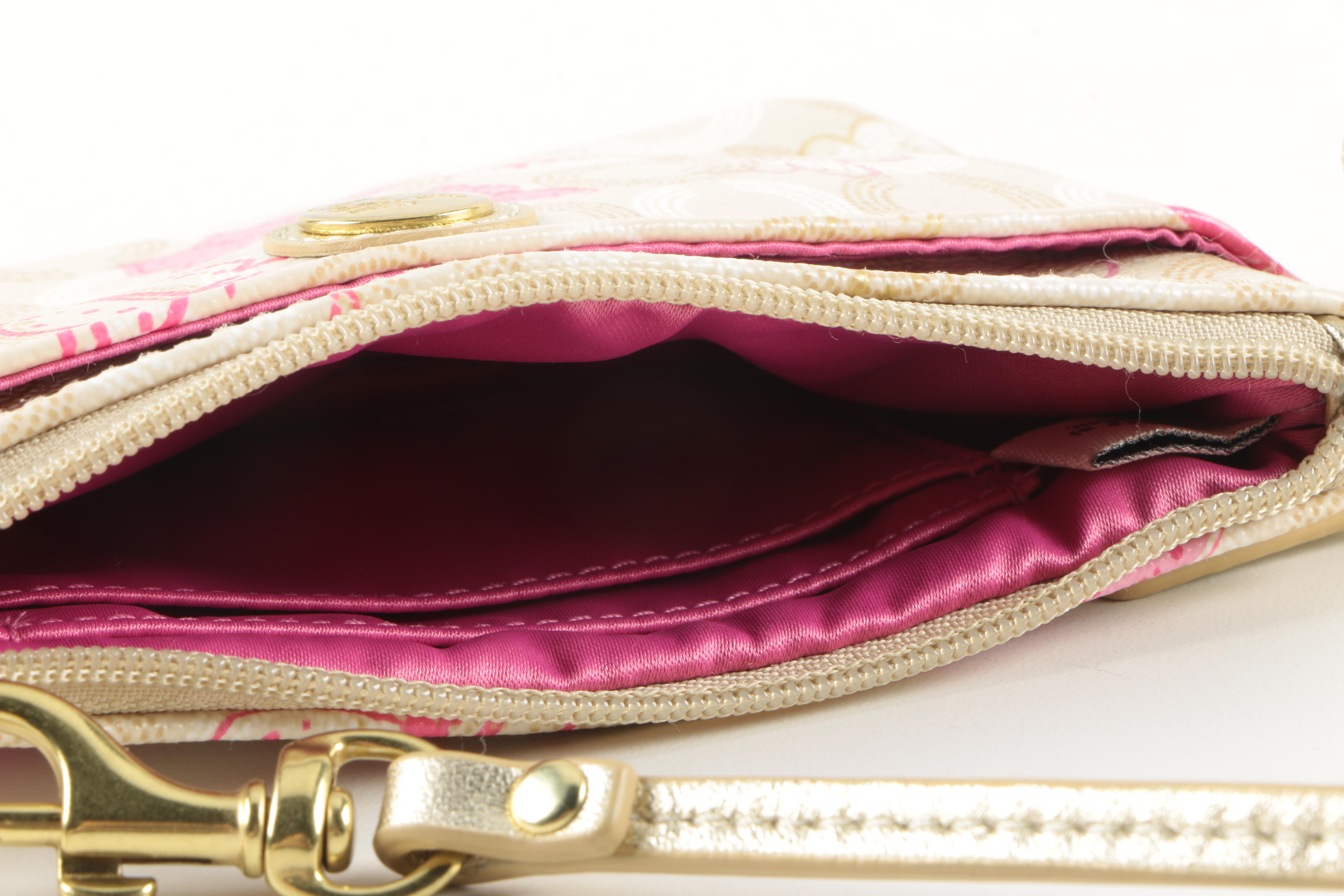 Coach Gold Tone Wallet, Universal Phone Case, and Wristlet