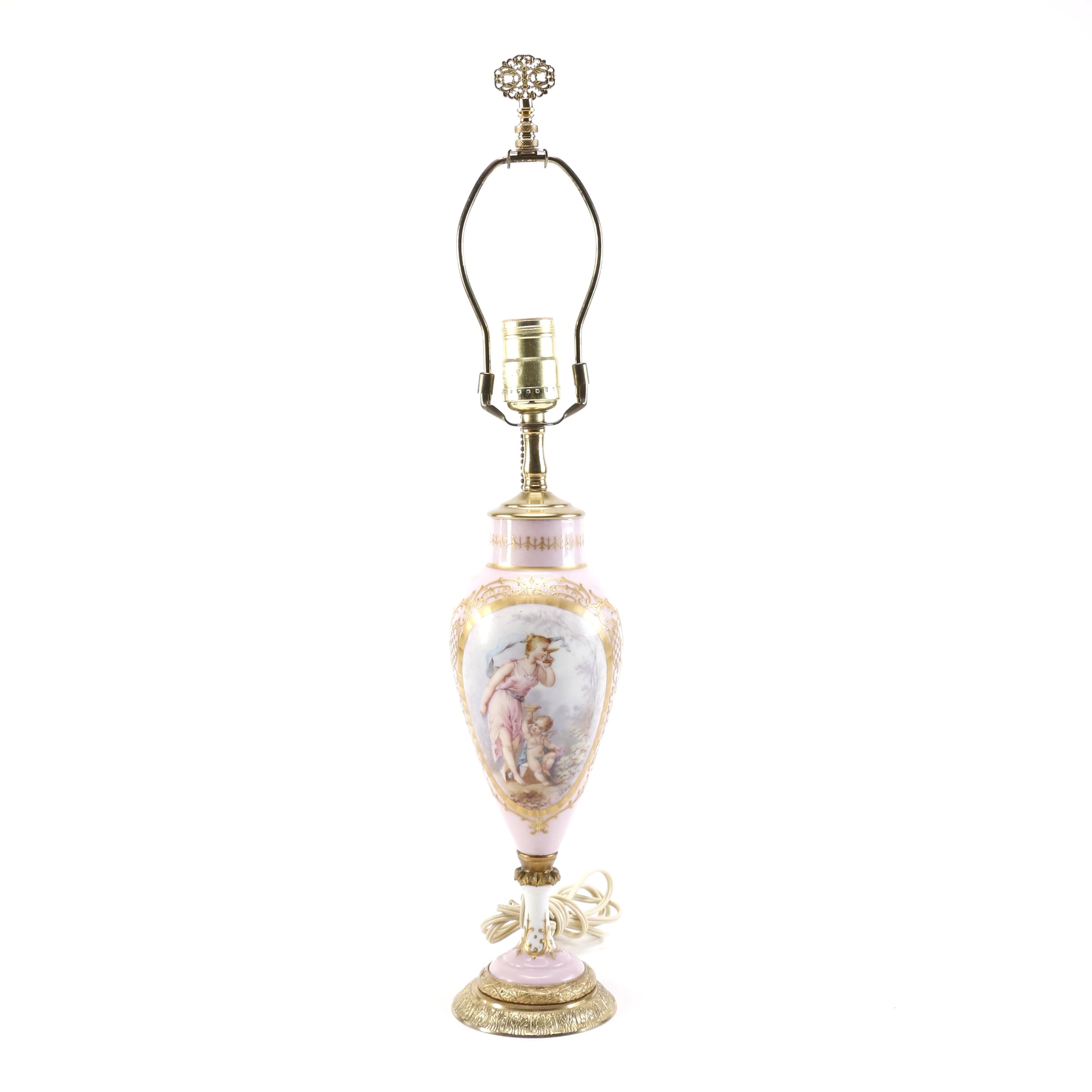 Sevres Style Ceramic Table Lamp