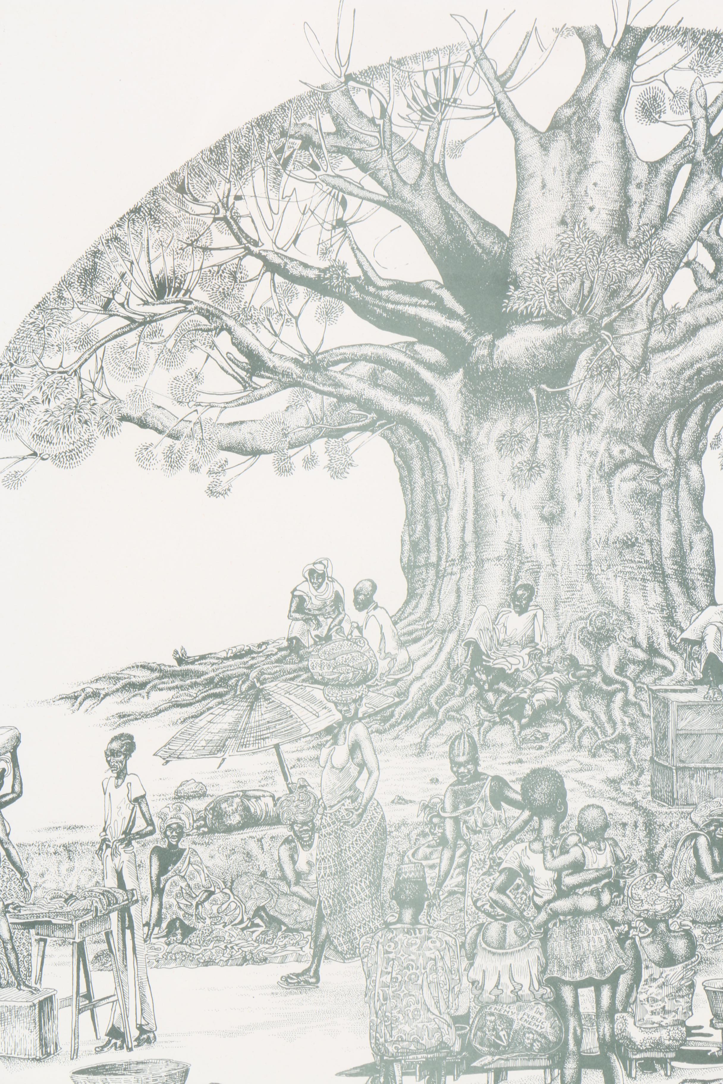 Limited Edition Lithograph on Paper of Baobab Tree