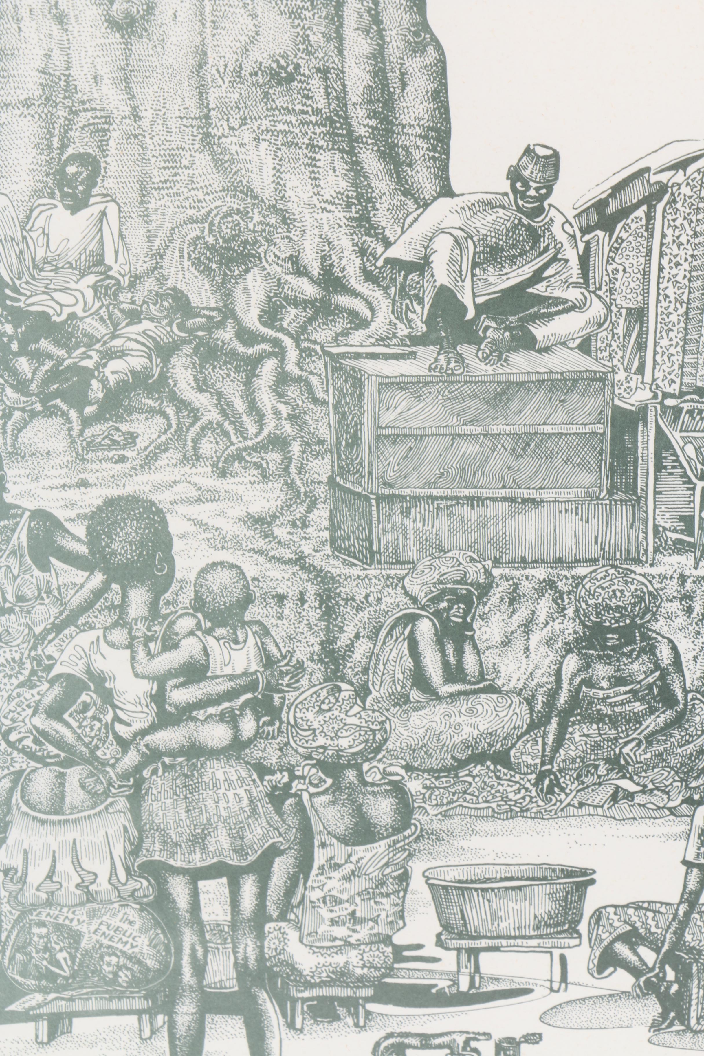 Limited Edition Lithograph on Paper of Baobab Tree