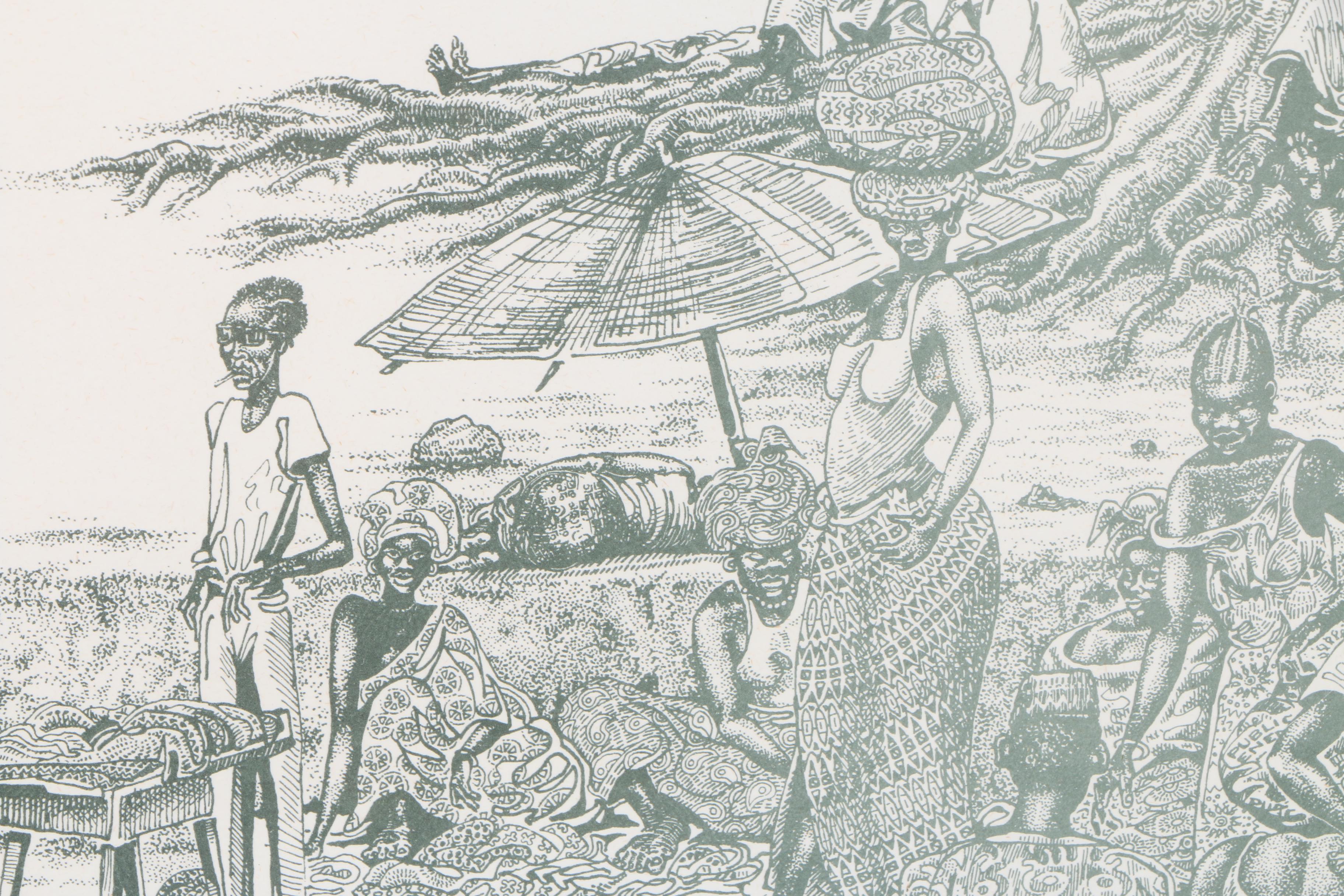 Limited Edition Lithograph on Paper of Baobab Tree