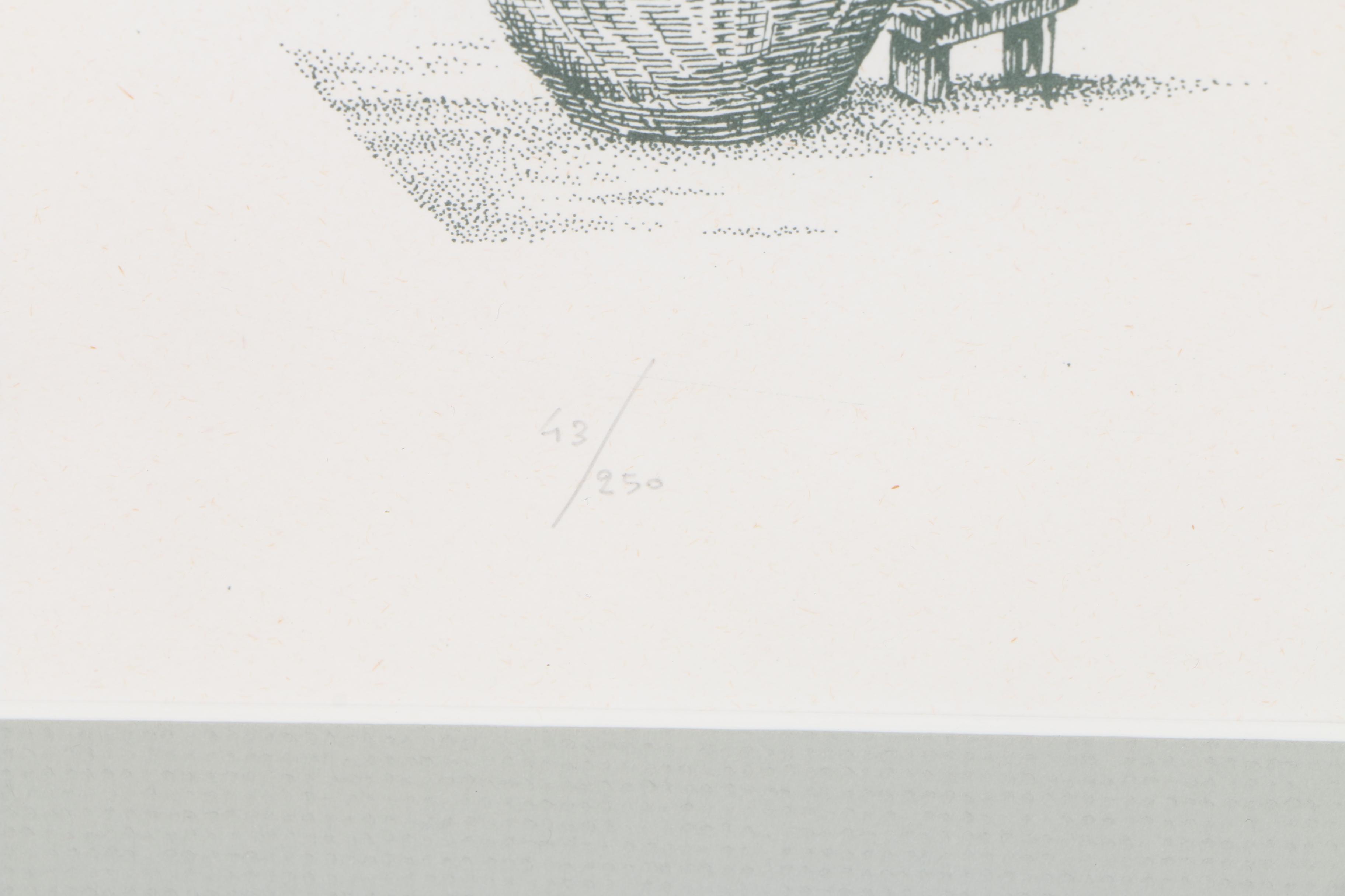 Limited Edition Lithograph on Paper of Baobab Tree