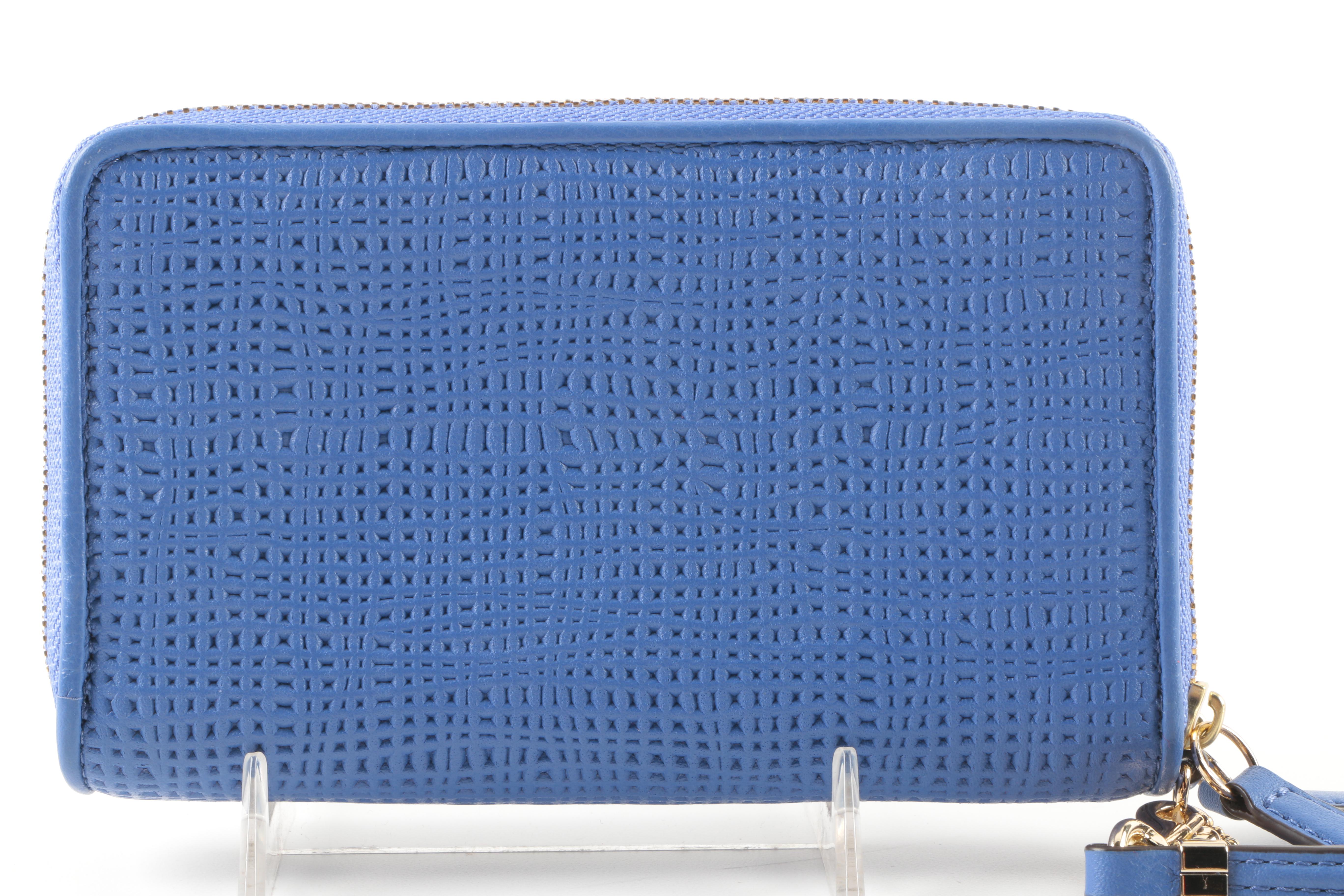 Coach Madison Double Zip Phone Wallet in Embossed Leather