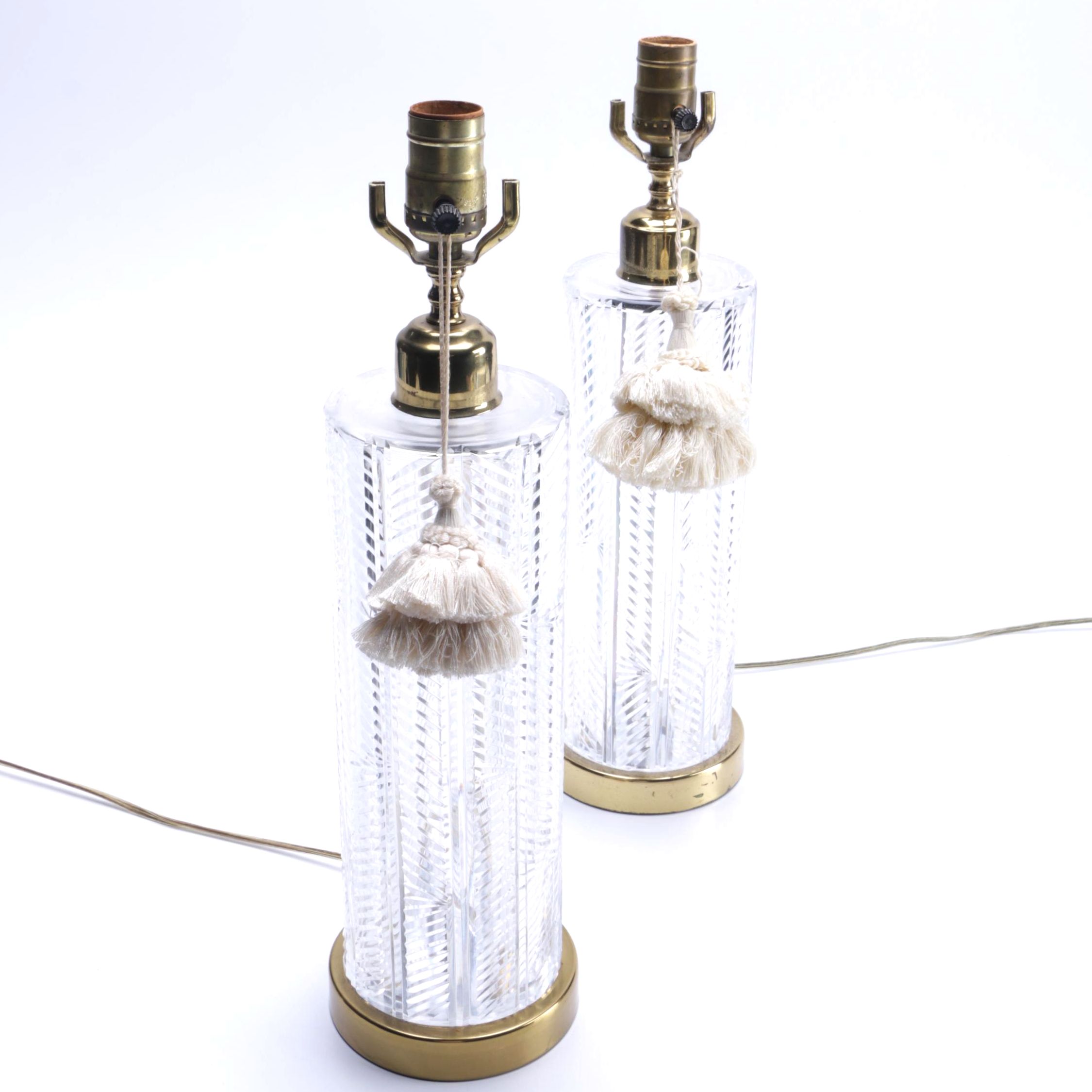 Pair of Crystal Lamps