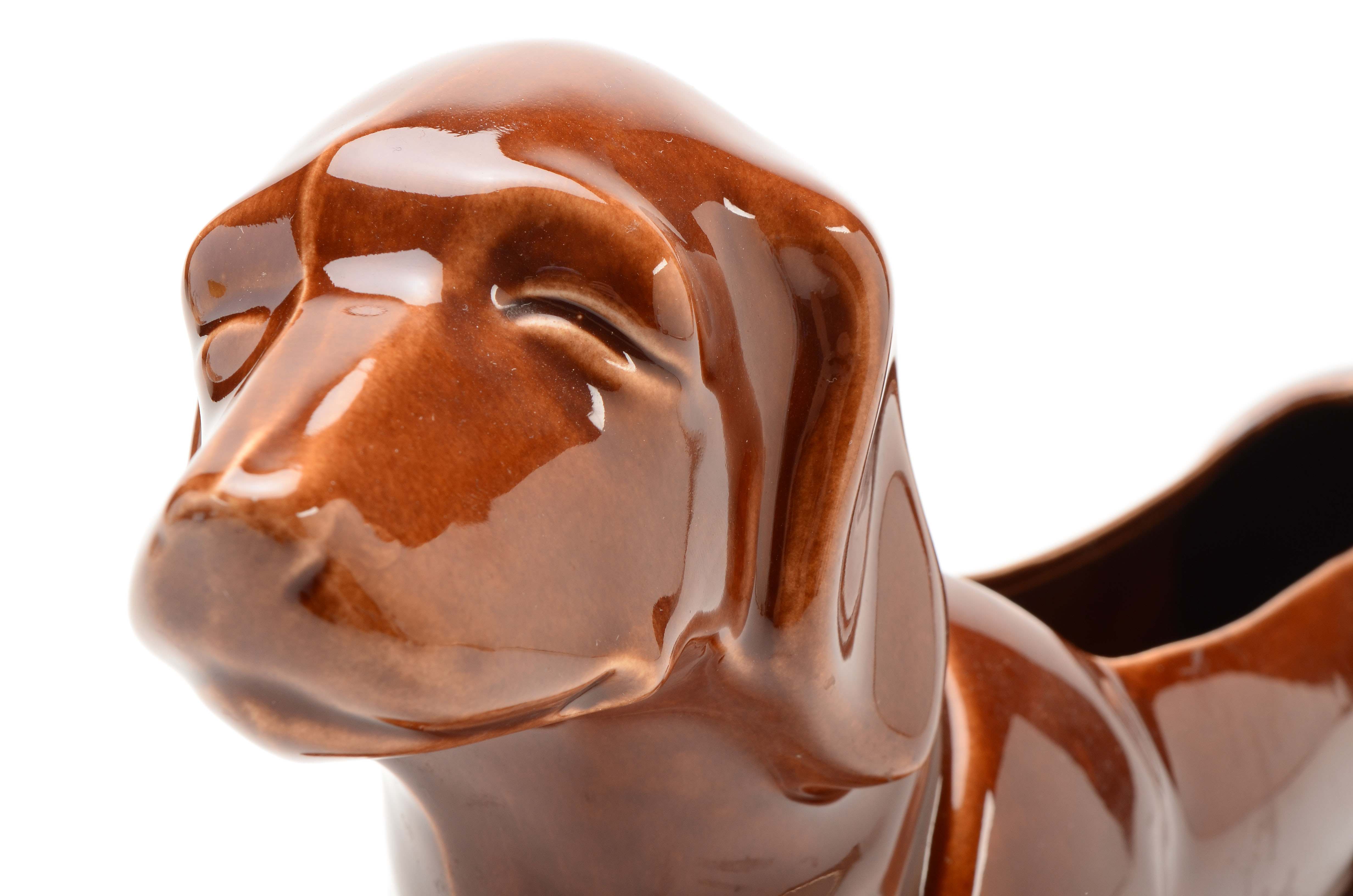 Vintage Dachshund Pottery Planter