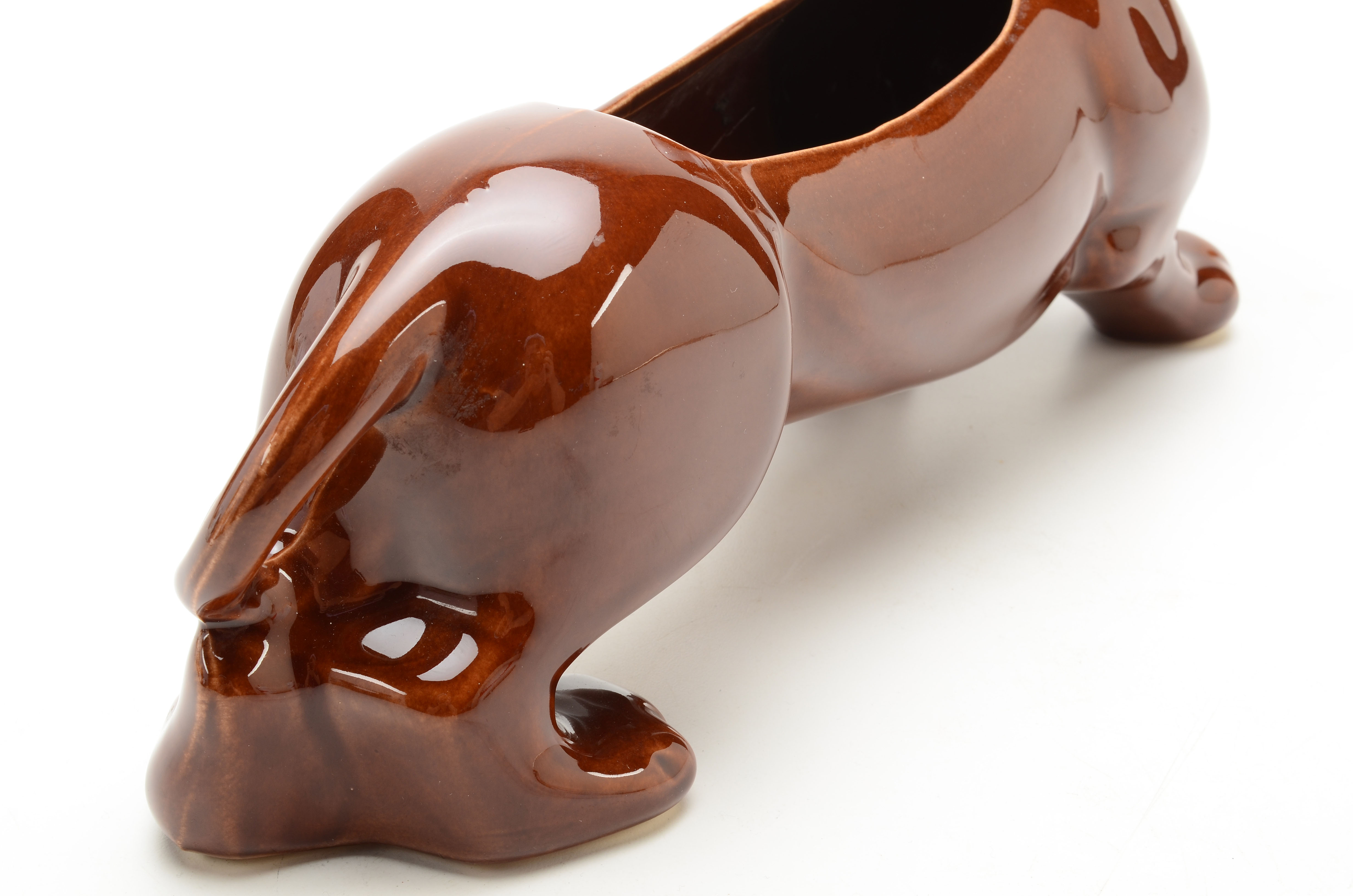 Vintage Dachshund Pottery Planter