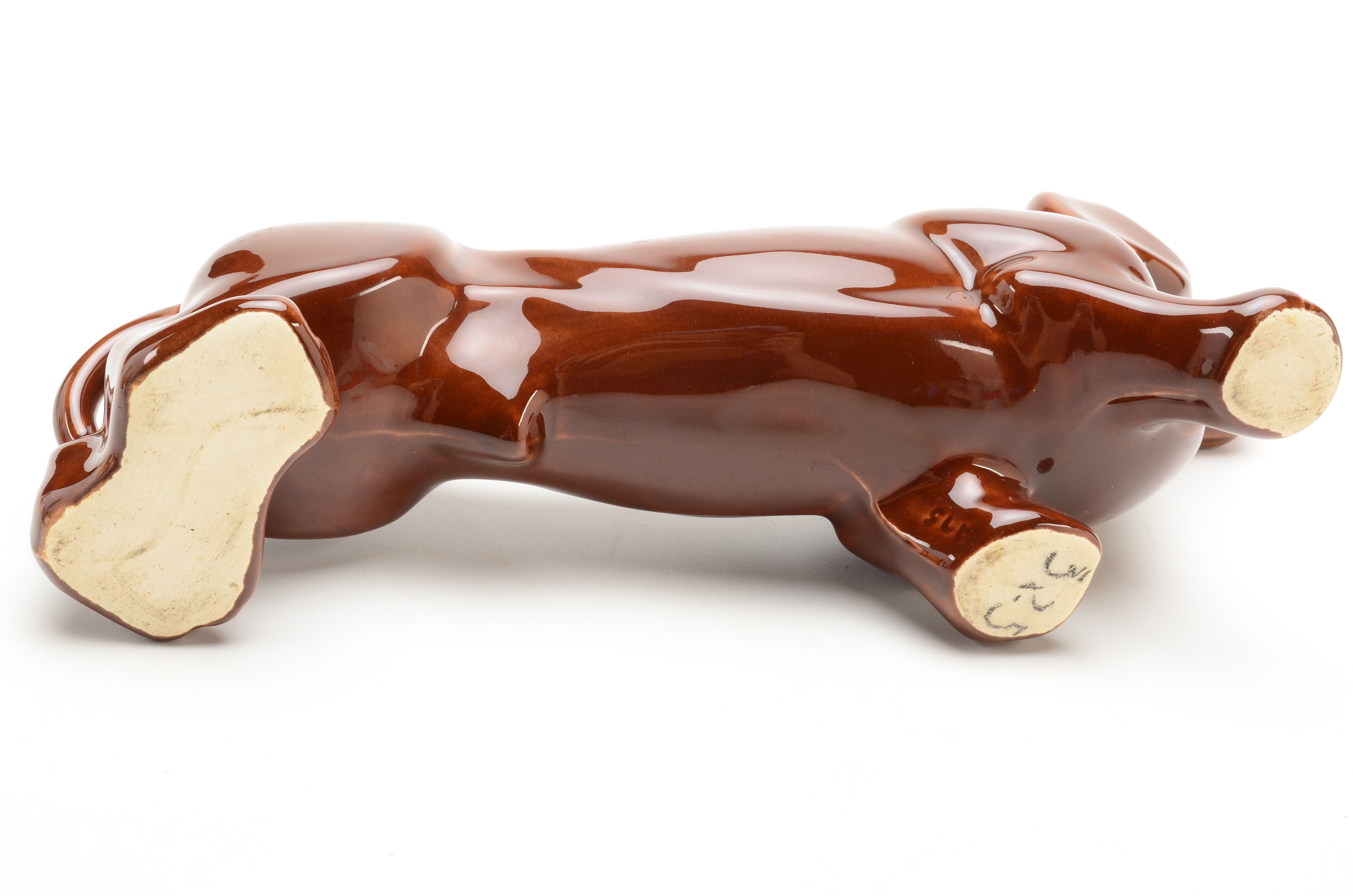 Vintage Dachshund Pottery Planter