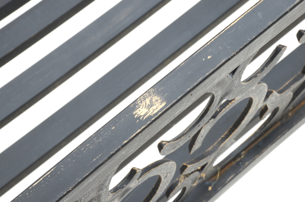 Pair of Black Metal Outdoor Benches