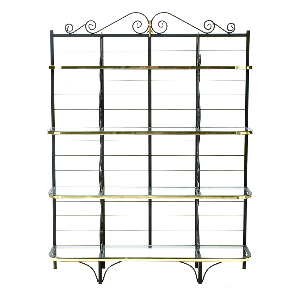 Bakers Rack with Glass Shelves