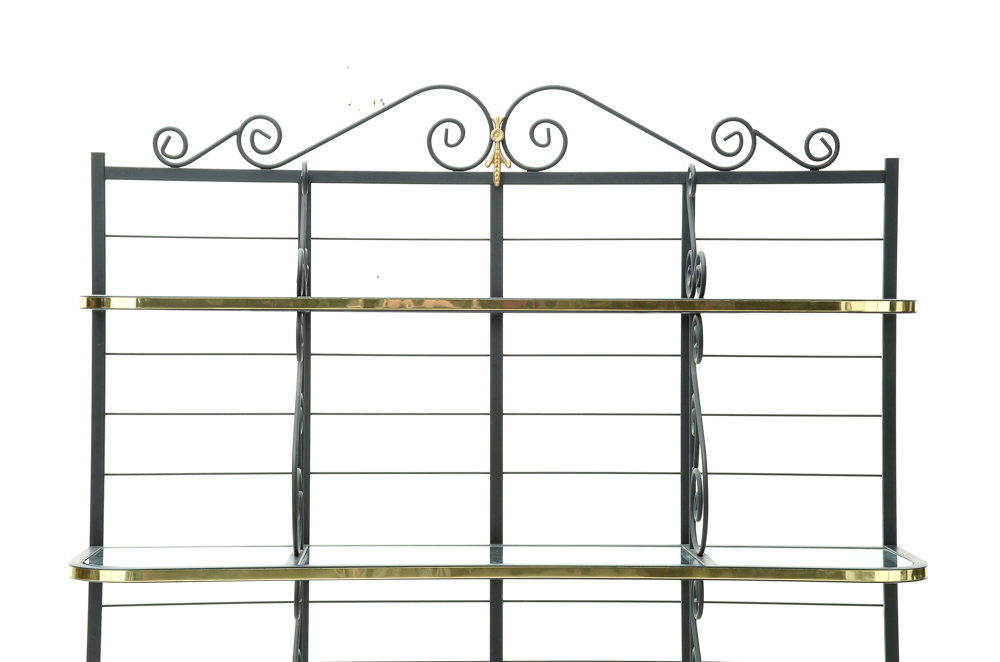 Bakers Rack with Glass Shelves