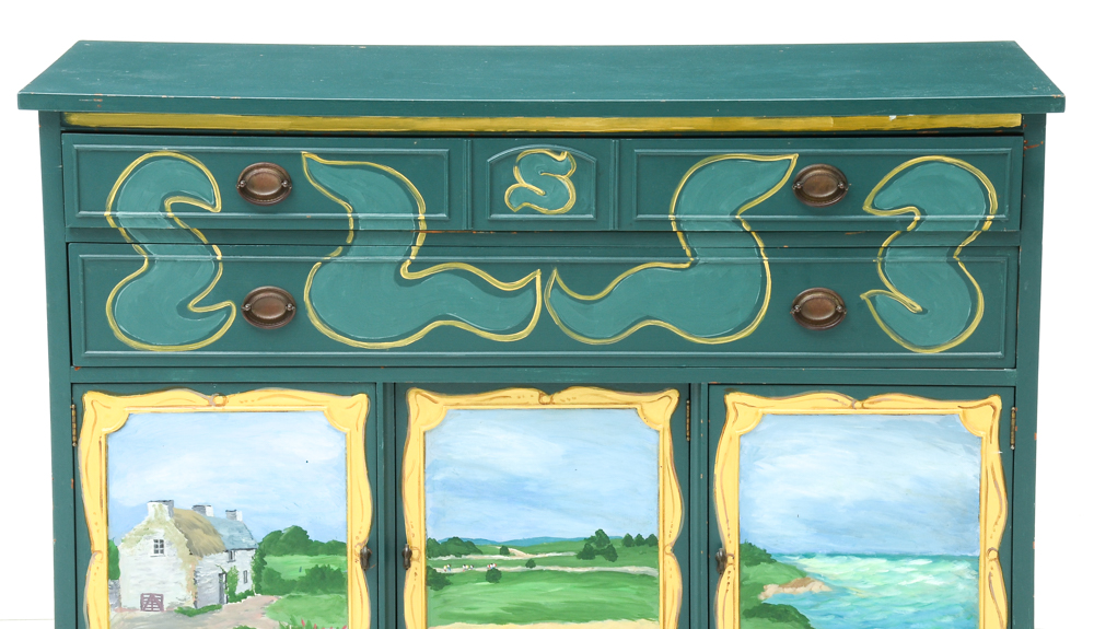 Decoratively Painted Brickwede Brothers Sideboard