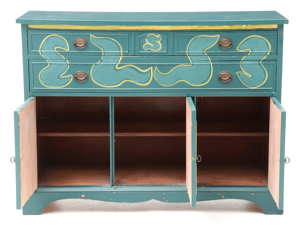 Decoratively Painted Brickwede Brothers Sideboard