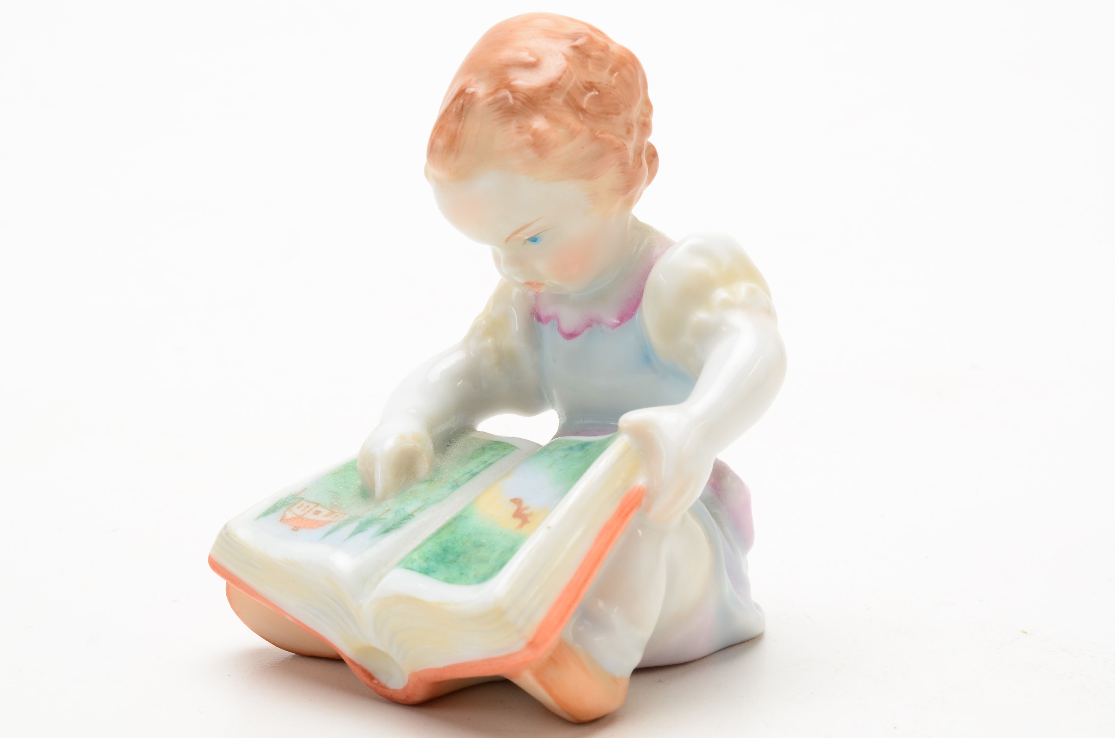 Herend Hand Painted Porcelain Figurines of a Boy and Girl