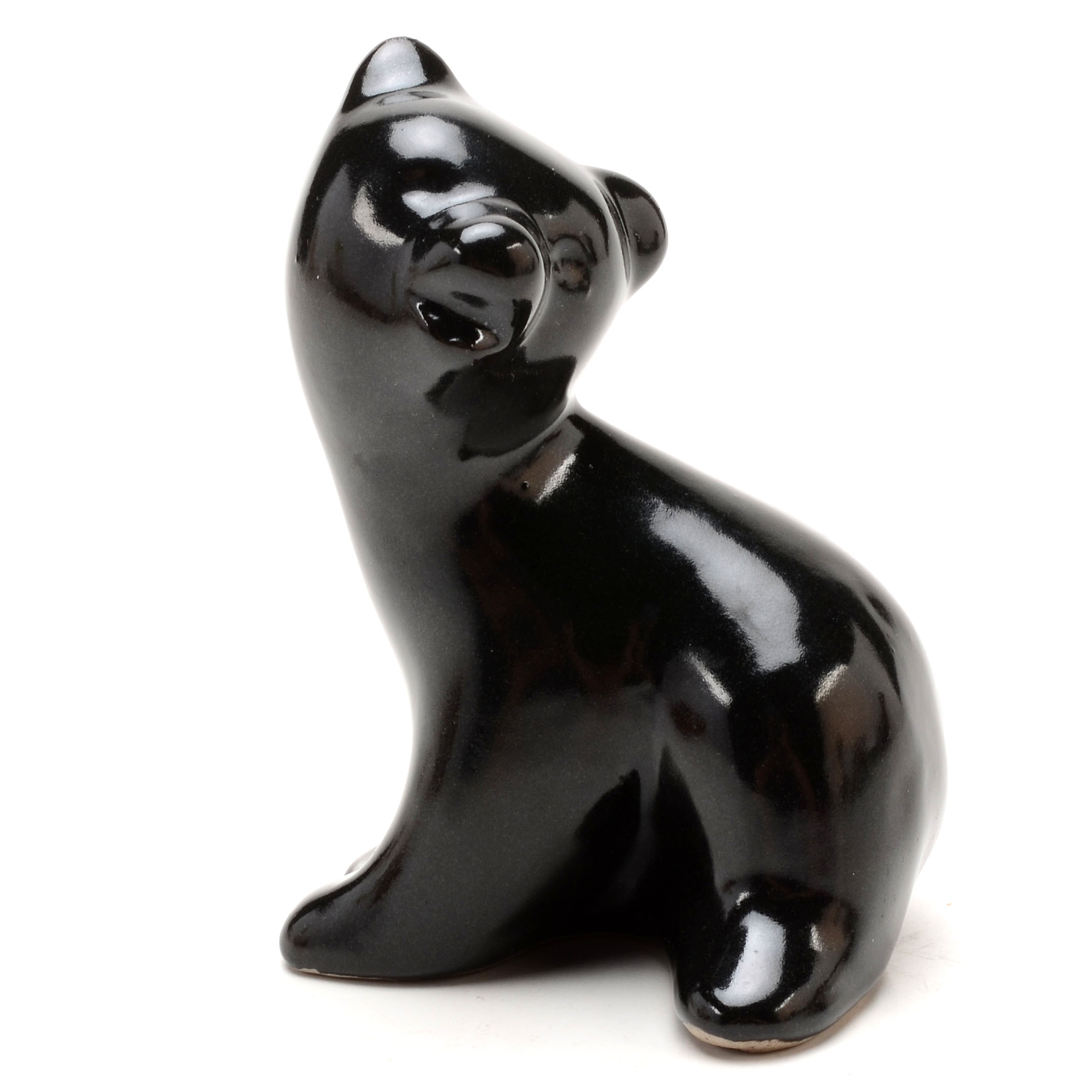 Pigeon Forge Pottery "Playfull Black Bear" Signed D. Ferguson