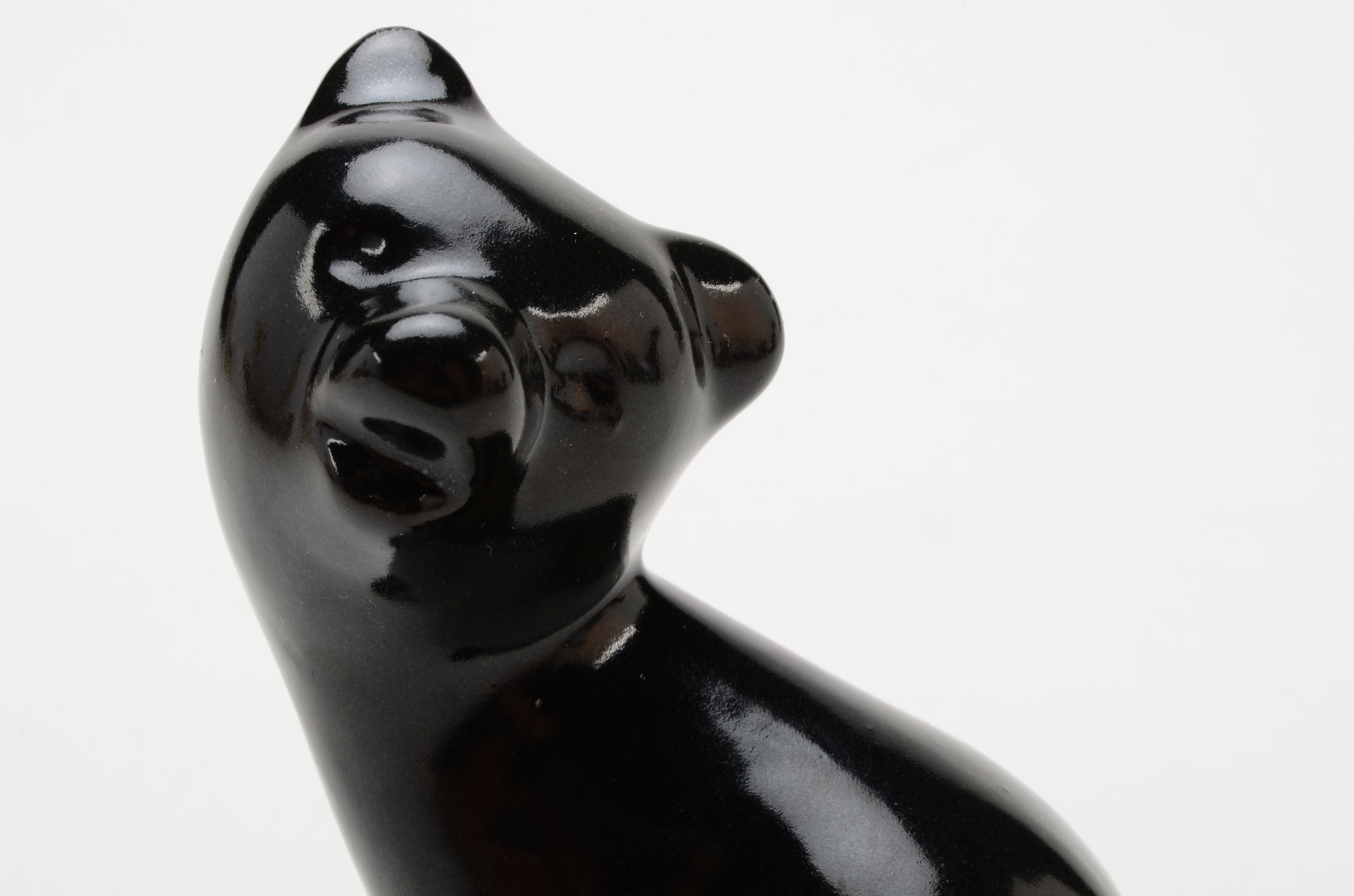 Pigeon Forge Pottery "Playfull Black Bear" Signed D. Ferguson