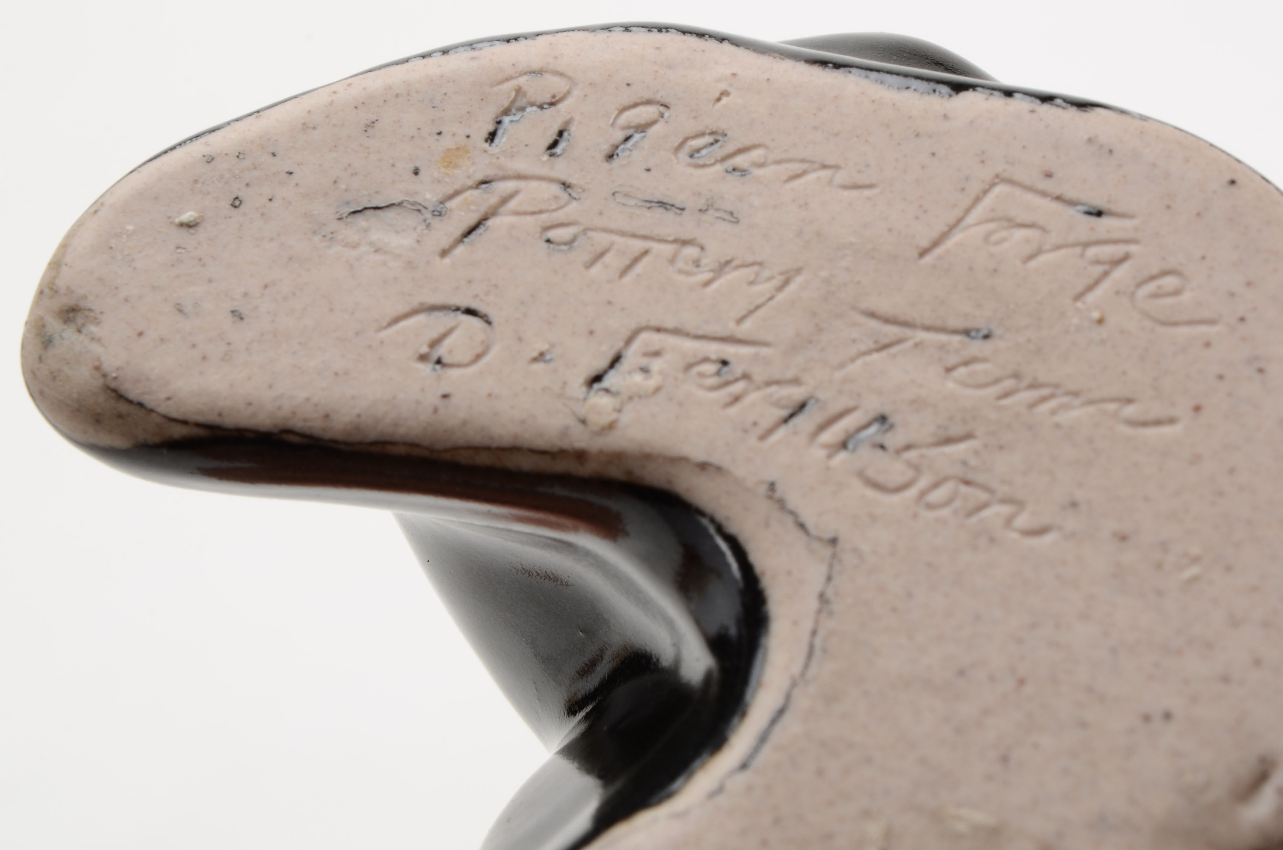 Pigeon Forge Pottery "Playfull Black Bear" Signed D. Ferguson