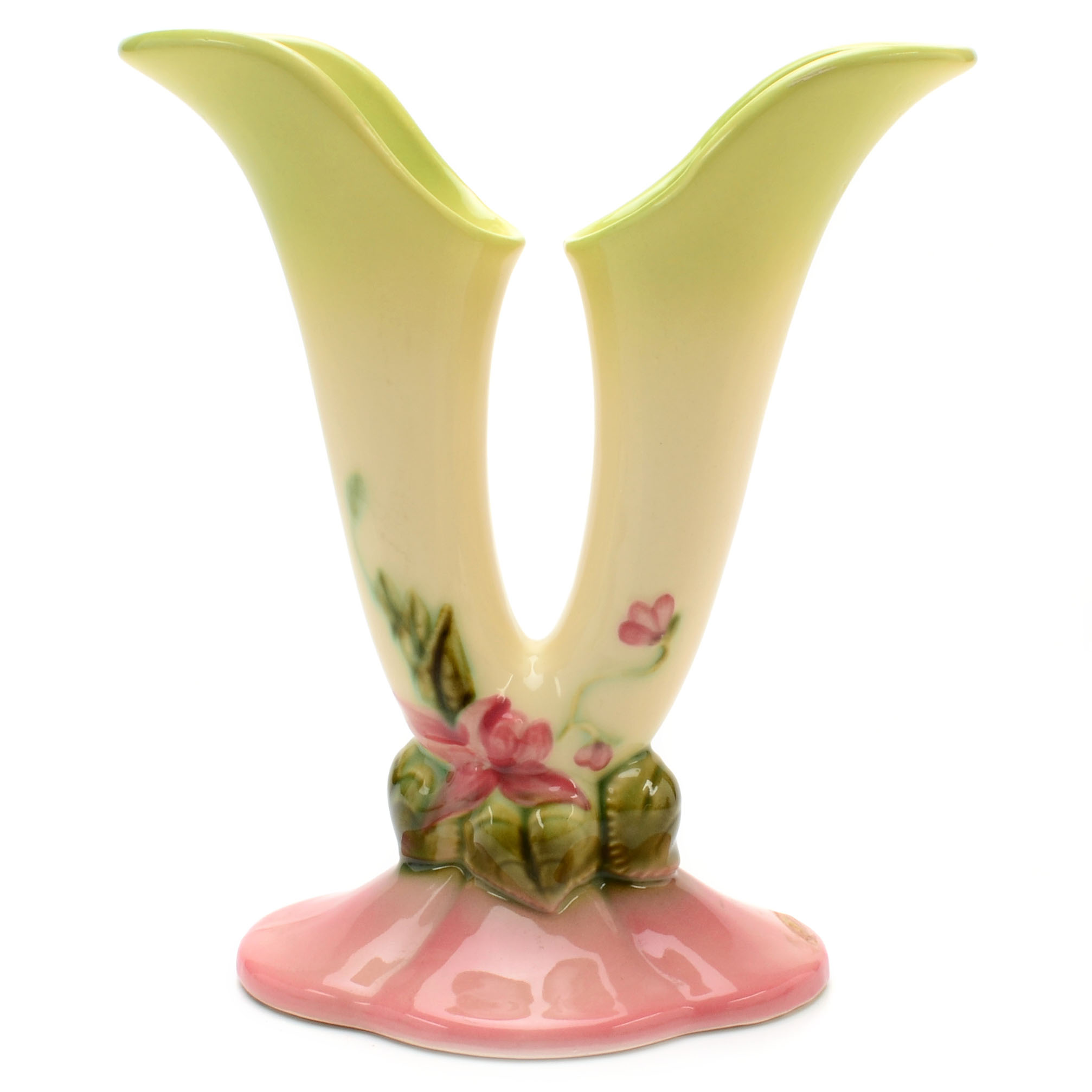 Hull Pottery "Woodland" Double Bud Vase