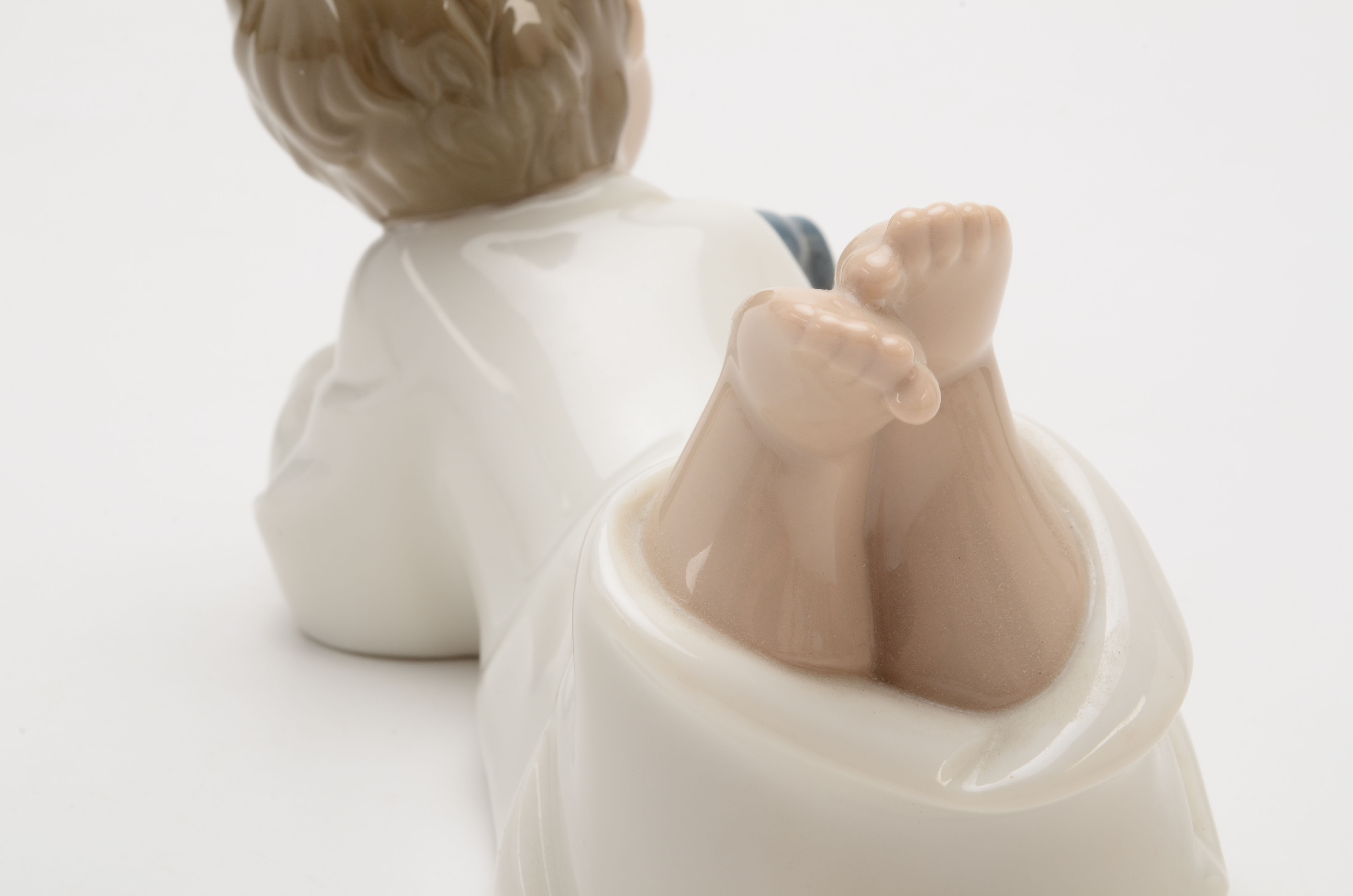 Lladro "Repeat after Me" Boy with Puppy Reading Figurine