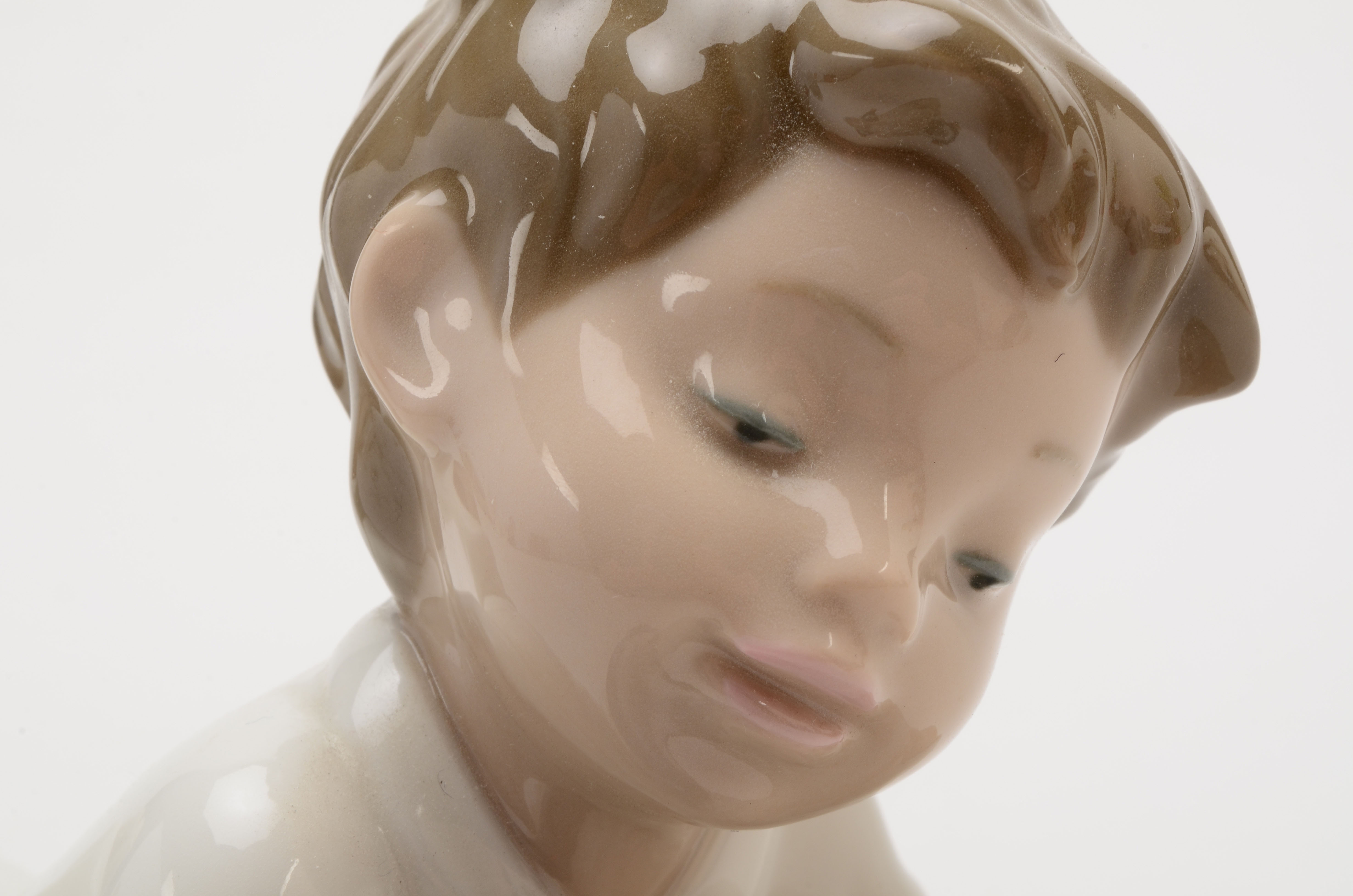 Lladro "Repeat after Me" Boy with Puppy Reading Figurine