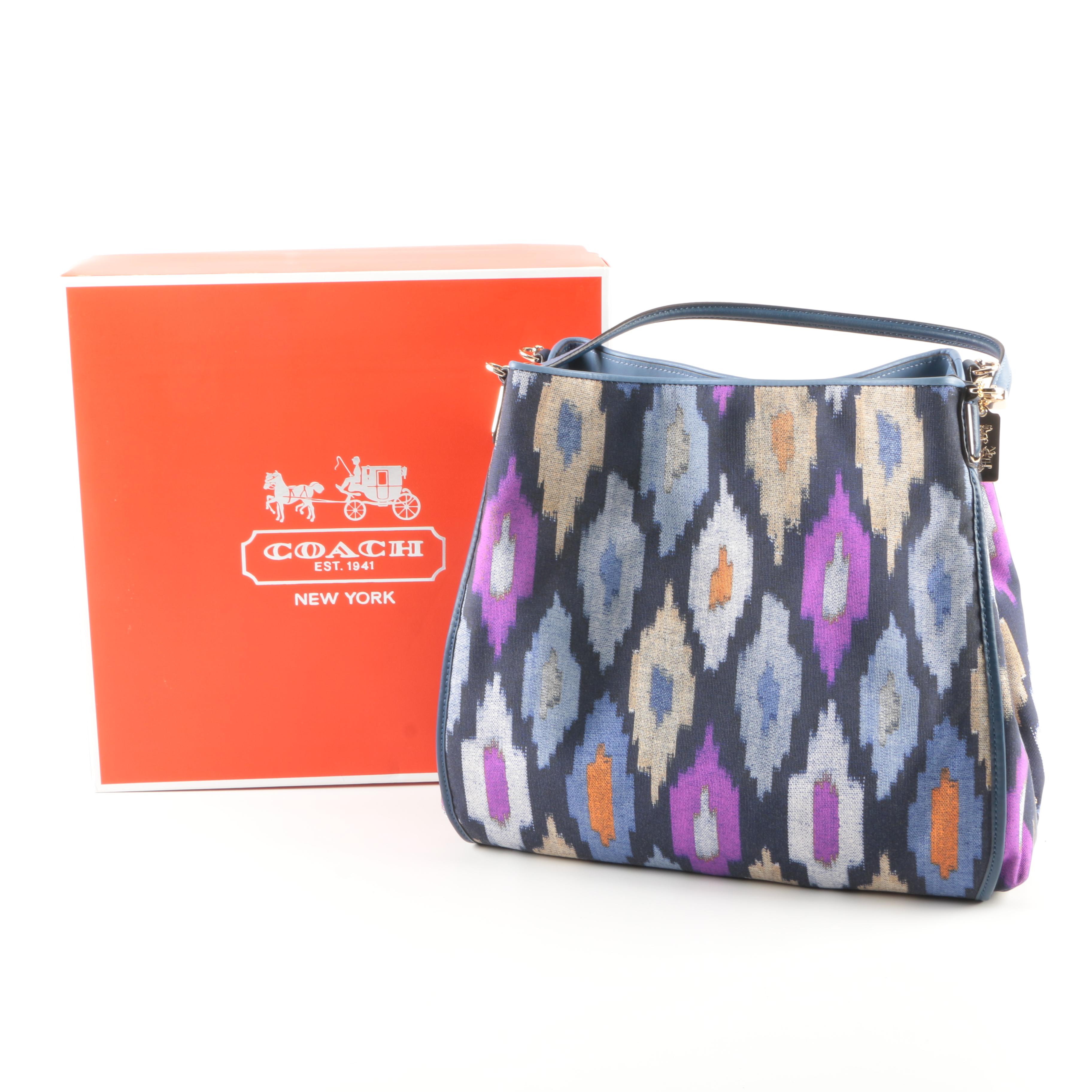 Coach Ikat Print Canvas Phoebe Shoulder Bag