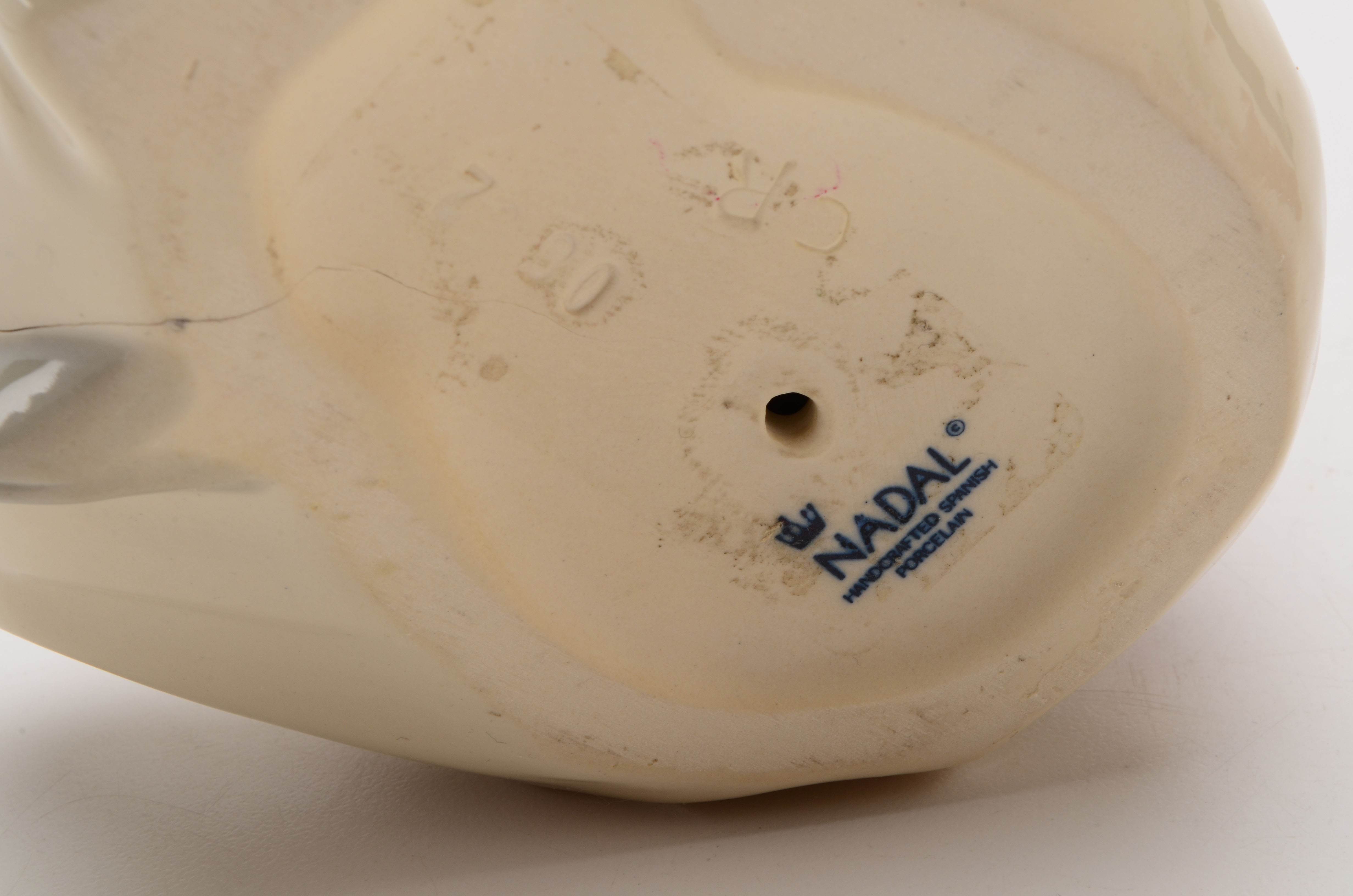 Nadal Porcelain Figurine of Girl Reading with Kittens