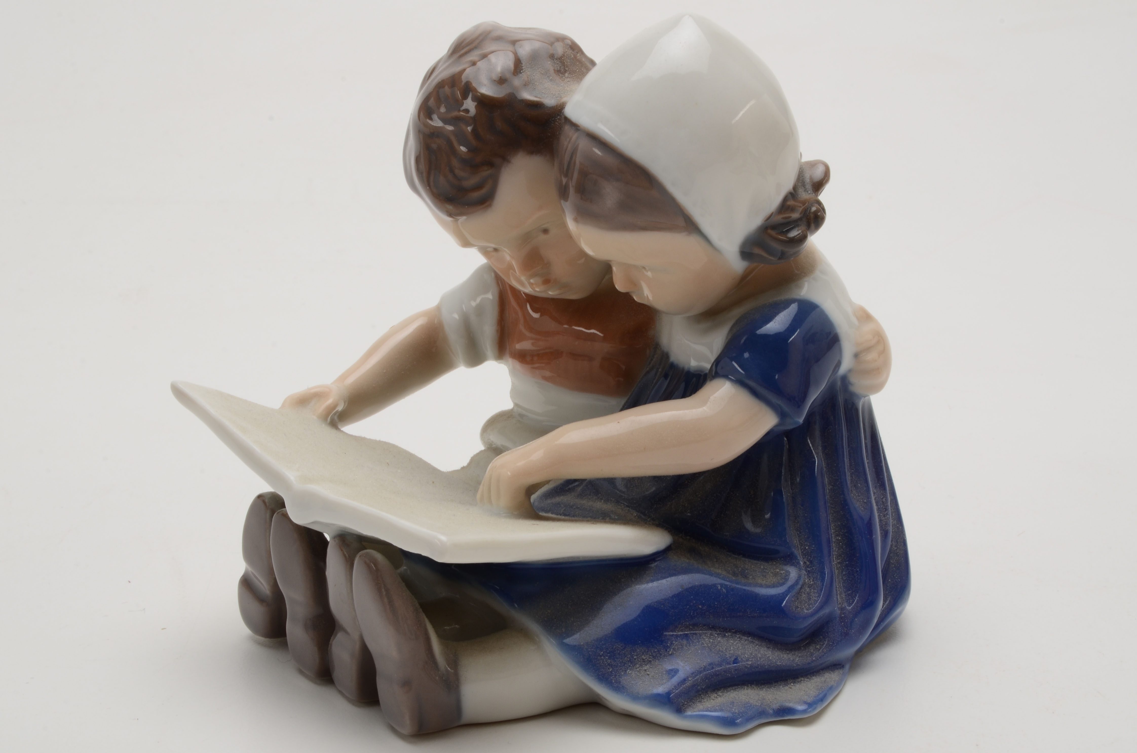Bing and Grondahl Porcelain Figurines of Children Reading Books