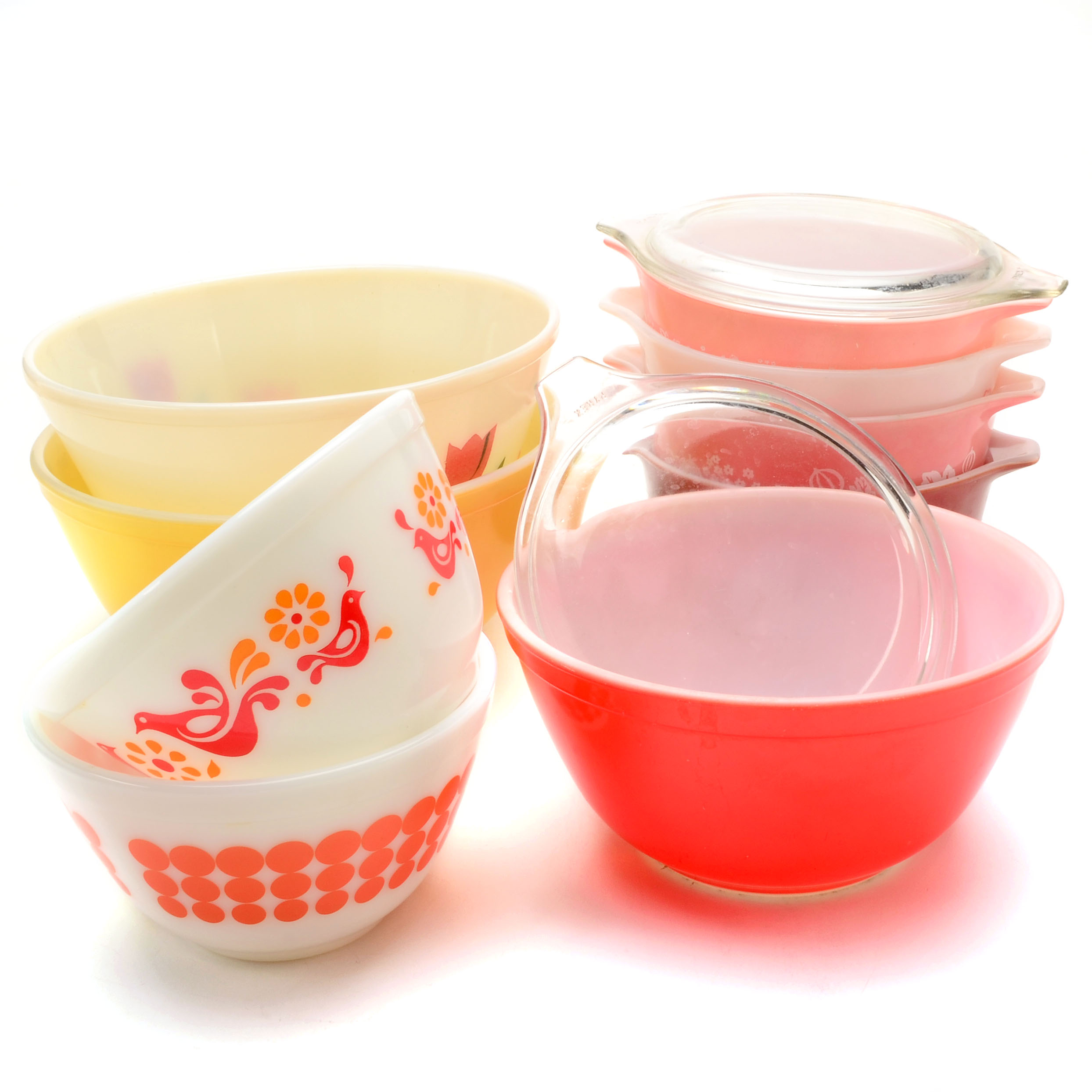 Vintage Pyrex Collection with a Fire King Bowl