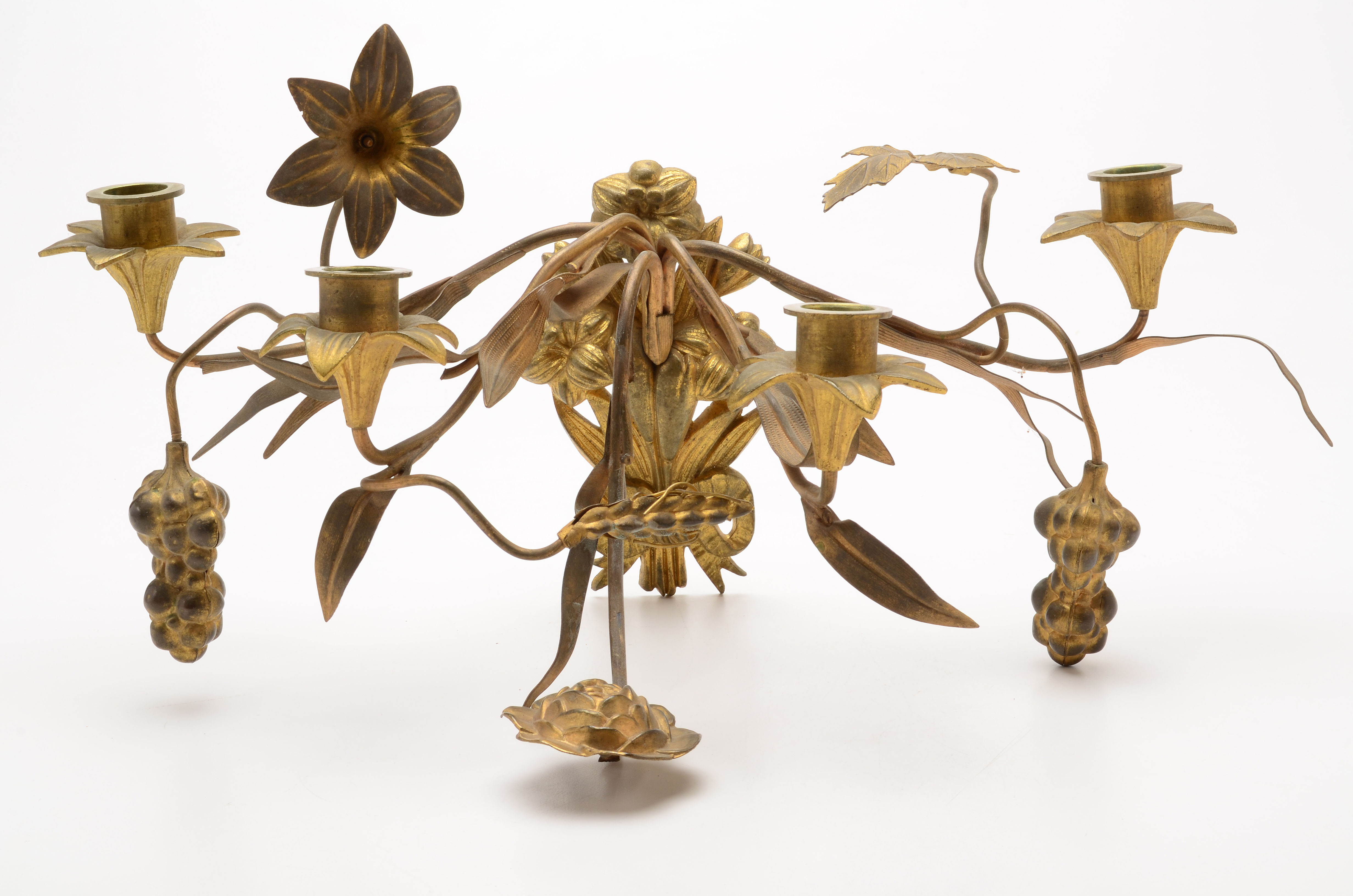 Italian Style Gilded Metal Wall Sconces