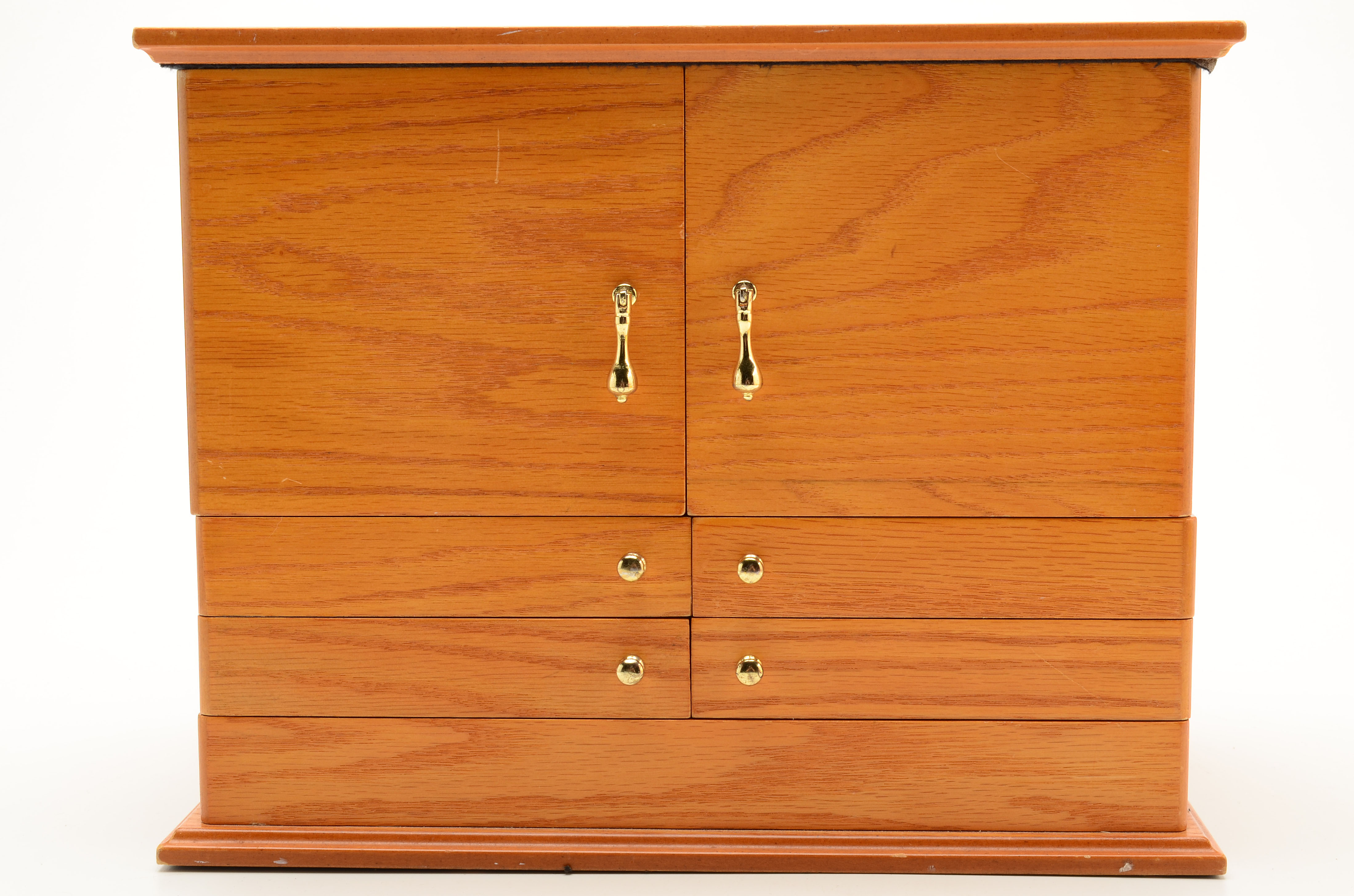 Oak Wood Jewelry Box Chest Organizer