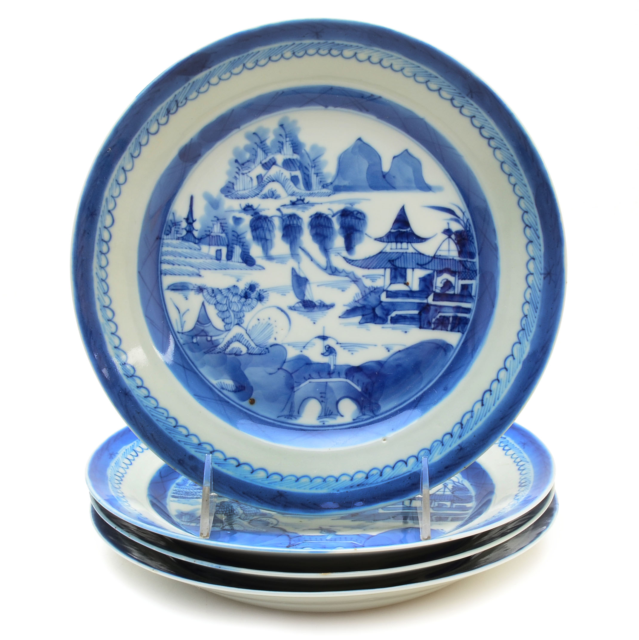 Chinese Blue and White Porcelain Dessert Plates