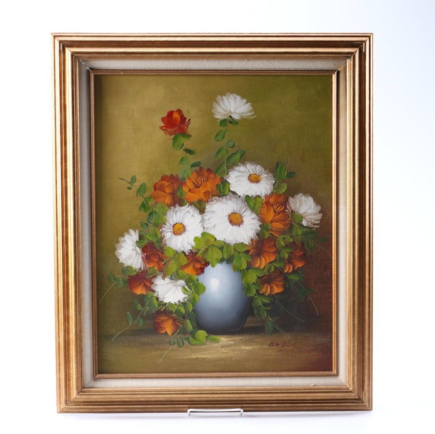 Edwards Oil Painting on Canvas of a Floral Arrangement