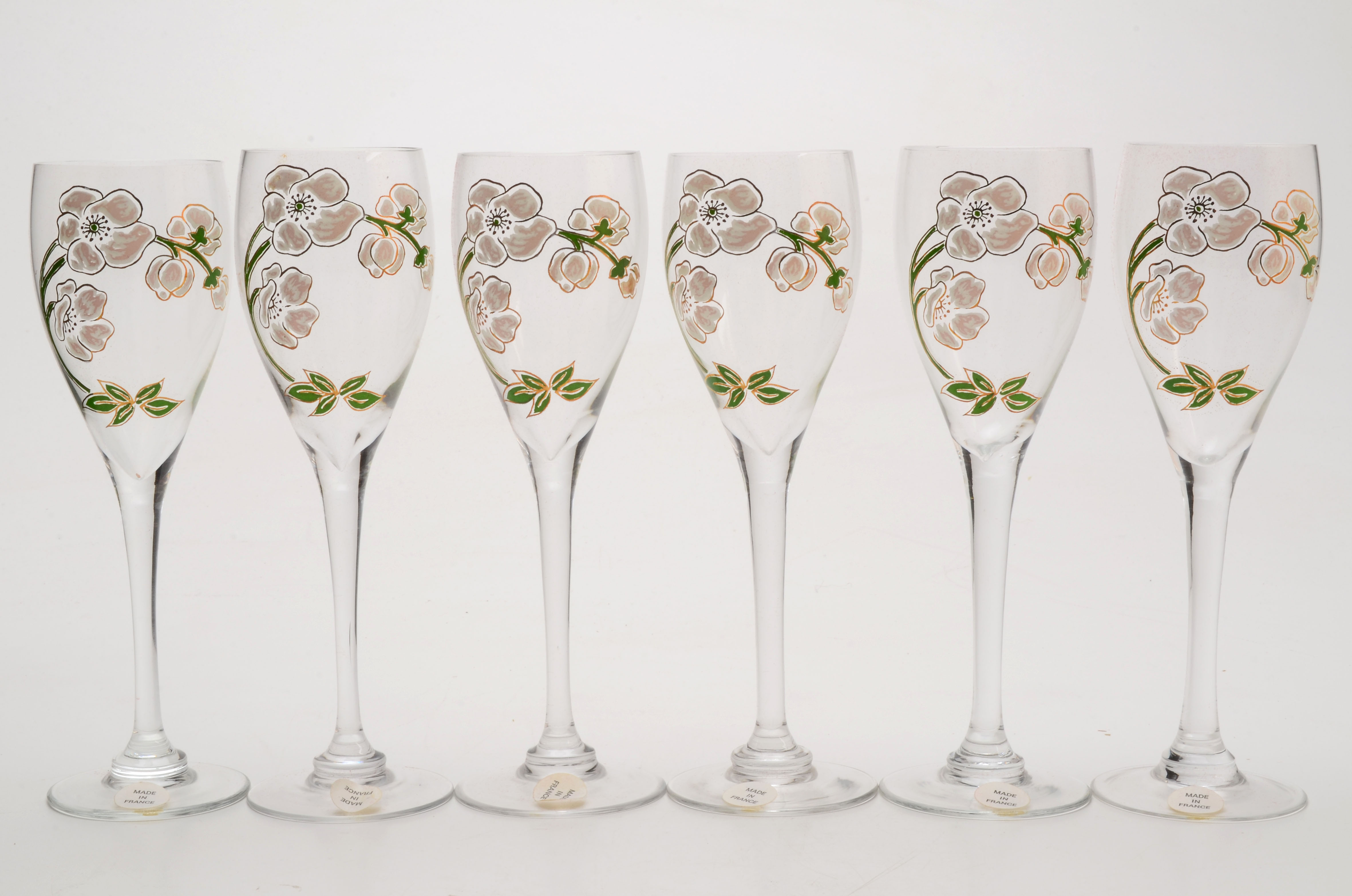 Set of Perrier Jouet French Champagne Glasses