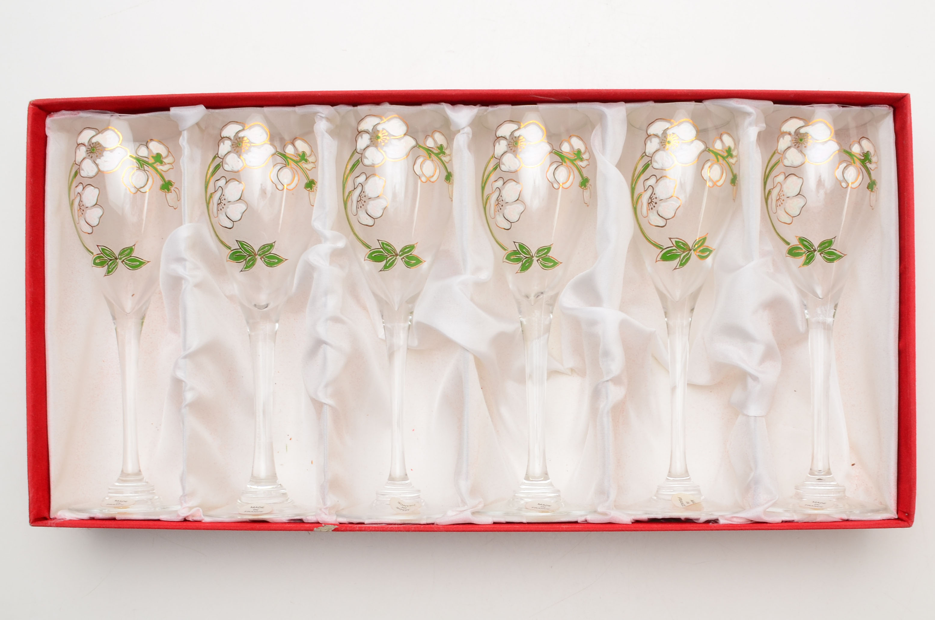 Set of Perrier Jouet French Champagne Glasses