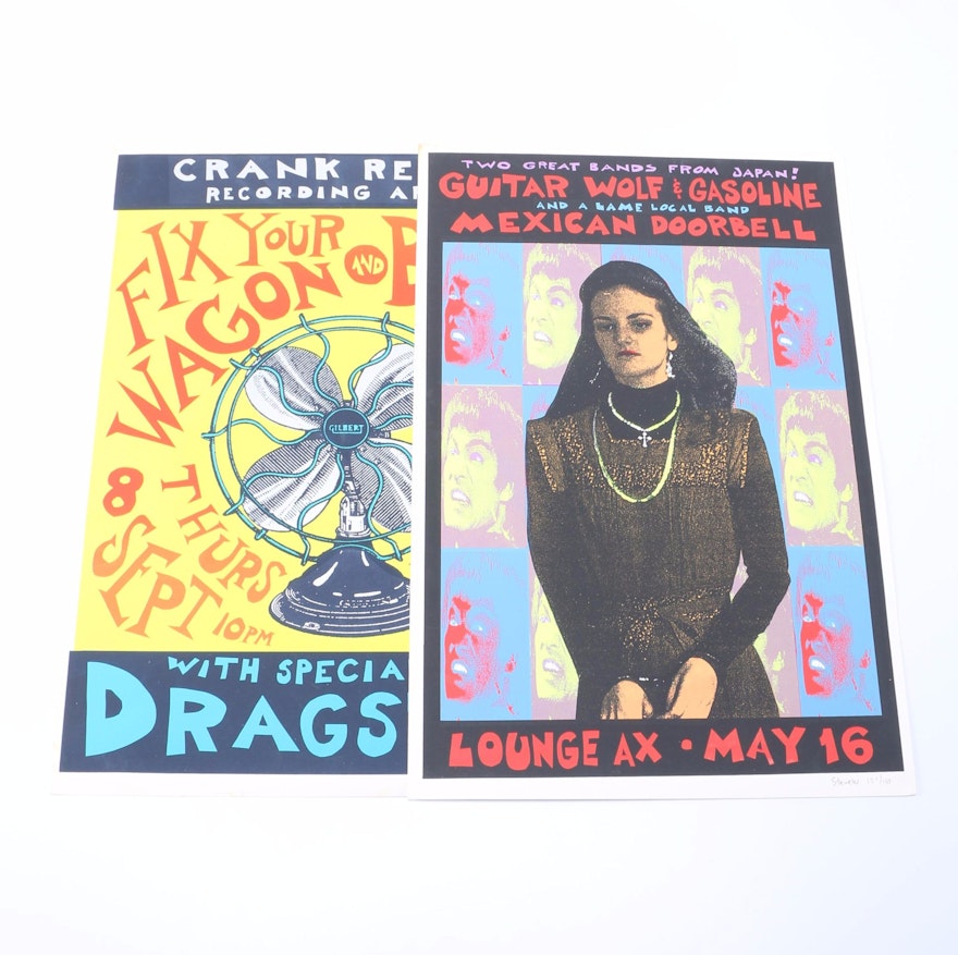 Pair of Steve Walters Signed Limited Edition Serigraph Concert Posters