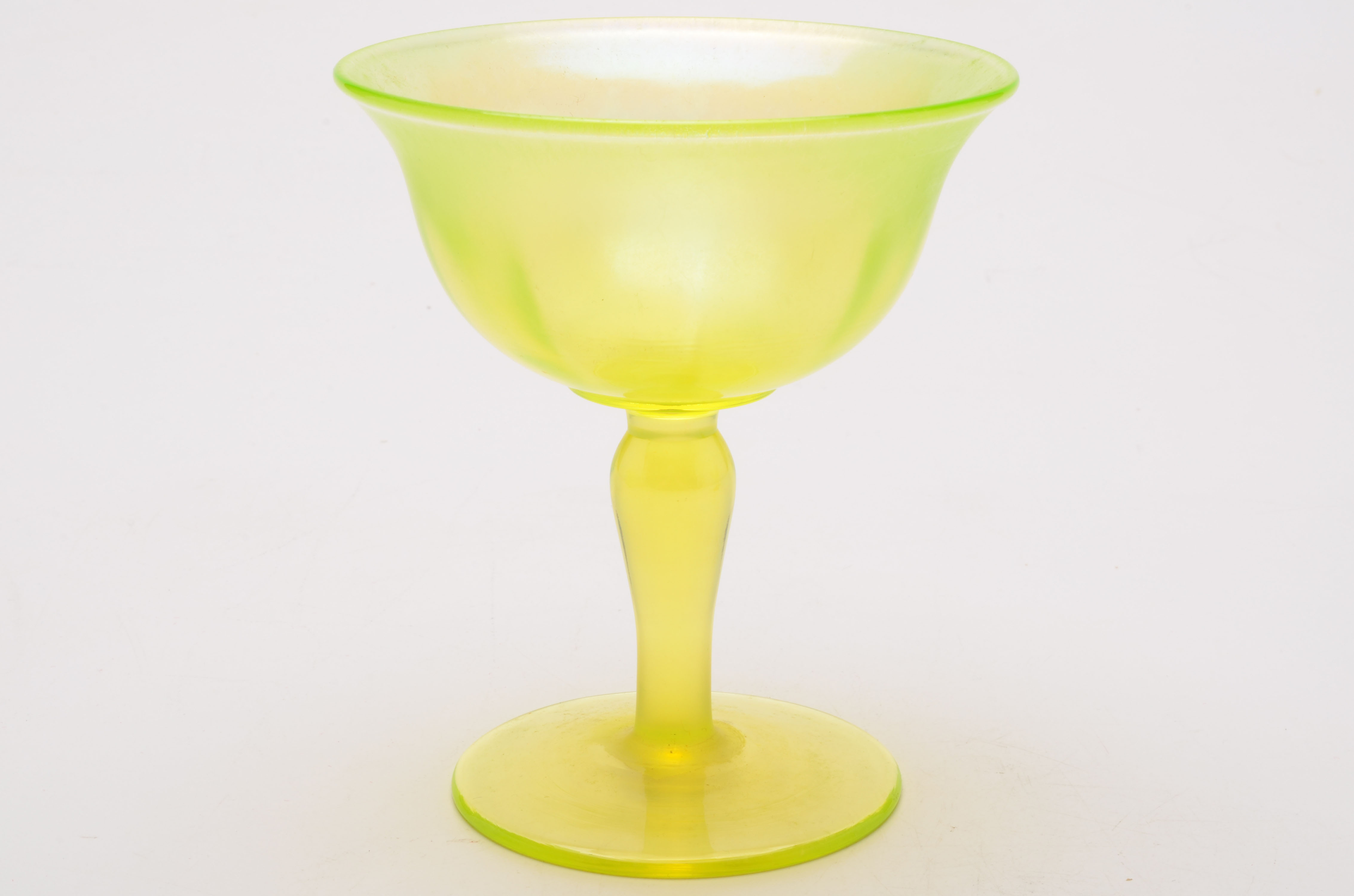 Vintage Vaseline Glass Sherbets or Champagne Coupes