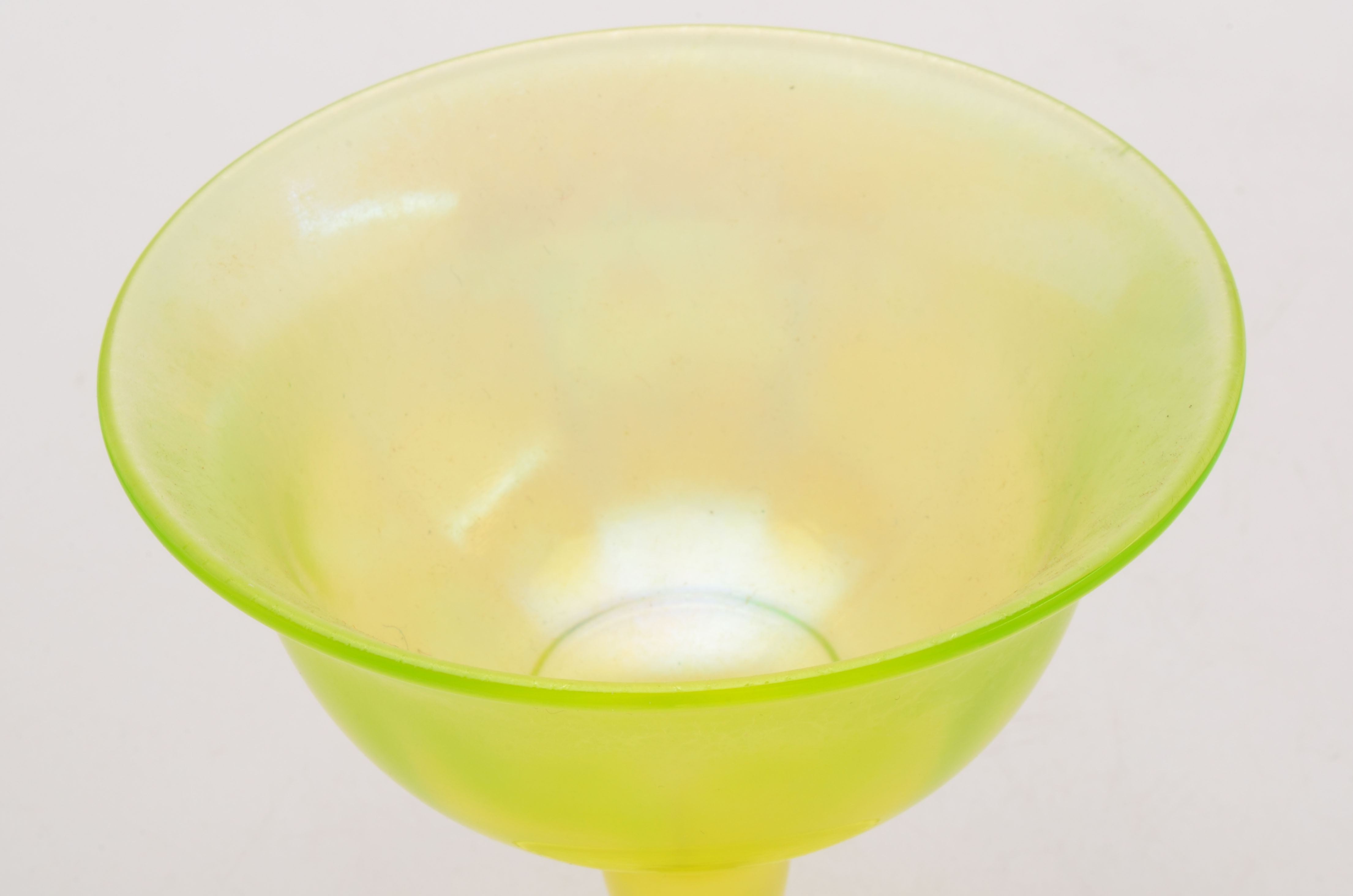 Vintage Vaseline Glass Sherbets or Champagne Coupes