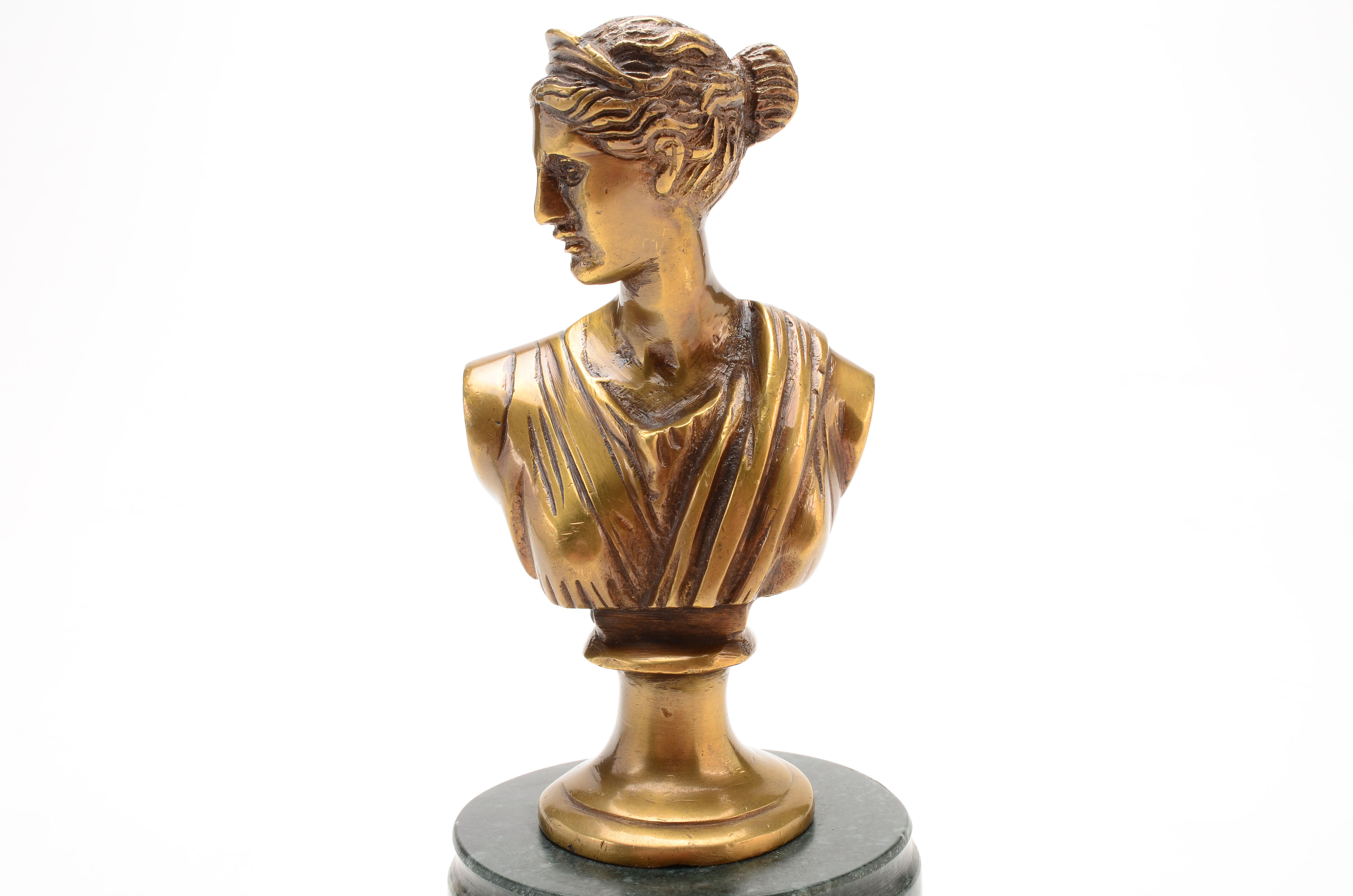 Neoclassical Style Bronze Bust on Marble Base