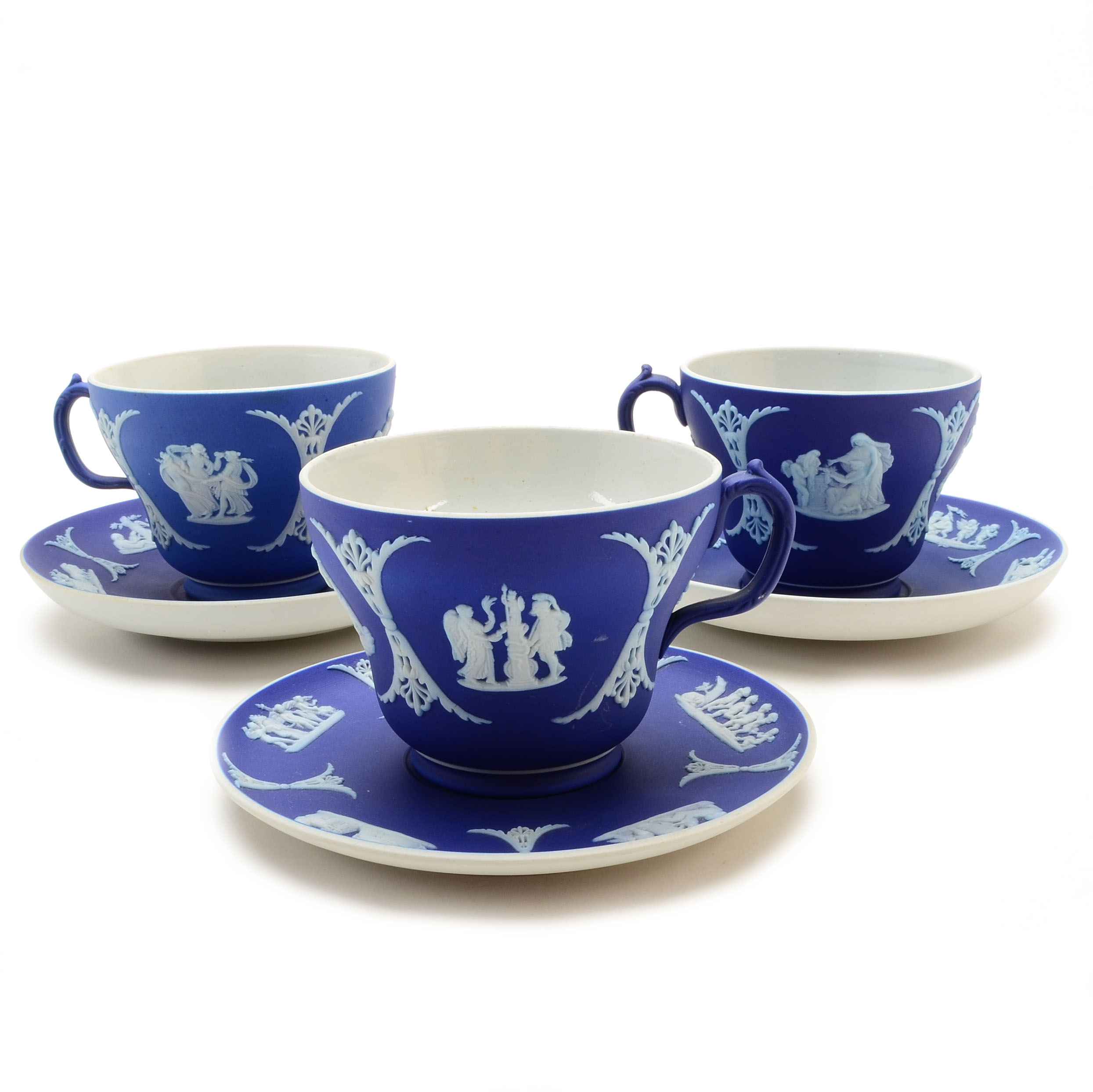Three Vintage Wedgwood Jasperware Teacups