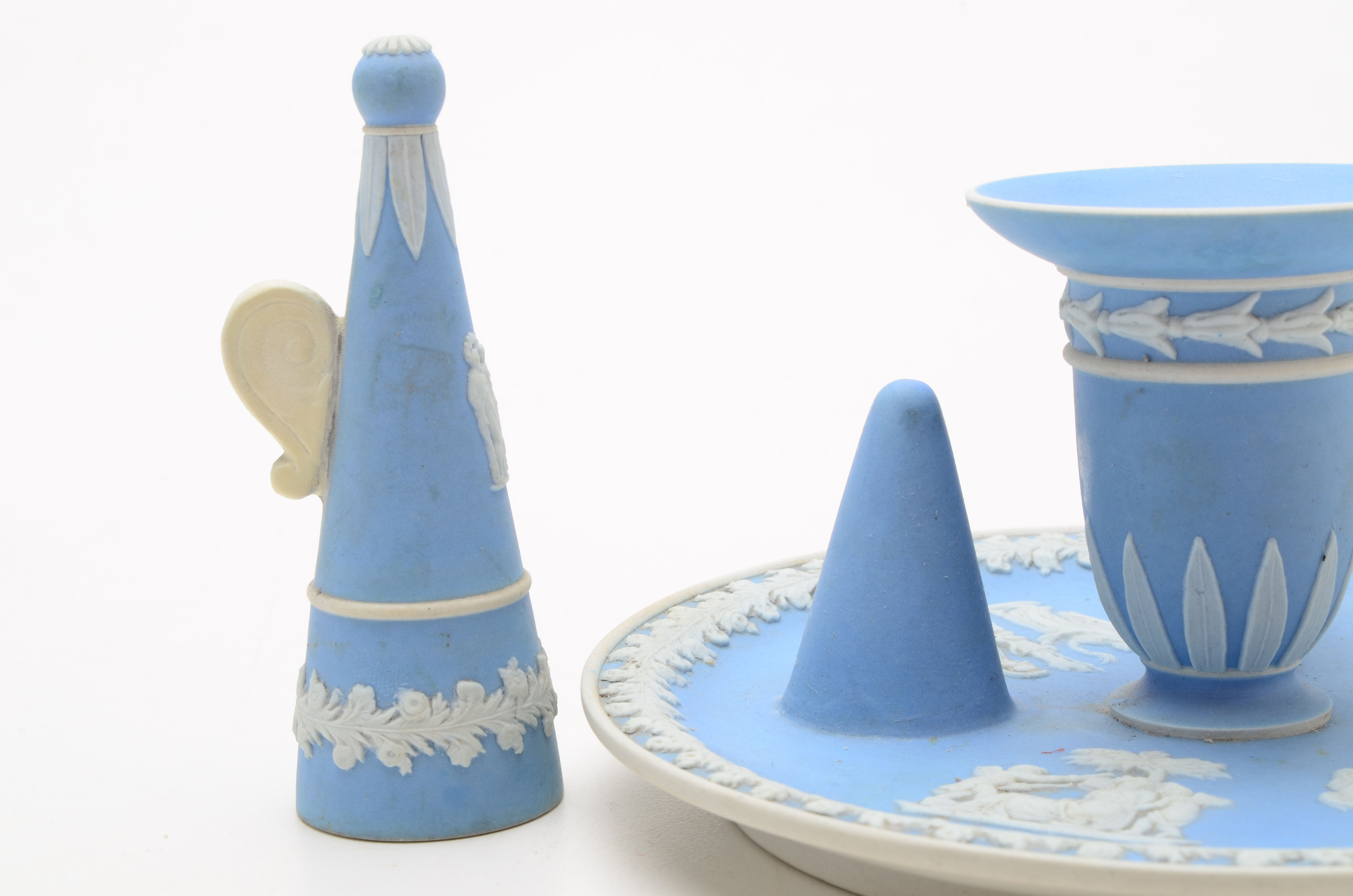 Wedgwood Pale Blue Jasperware Candleholder with Snuffer